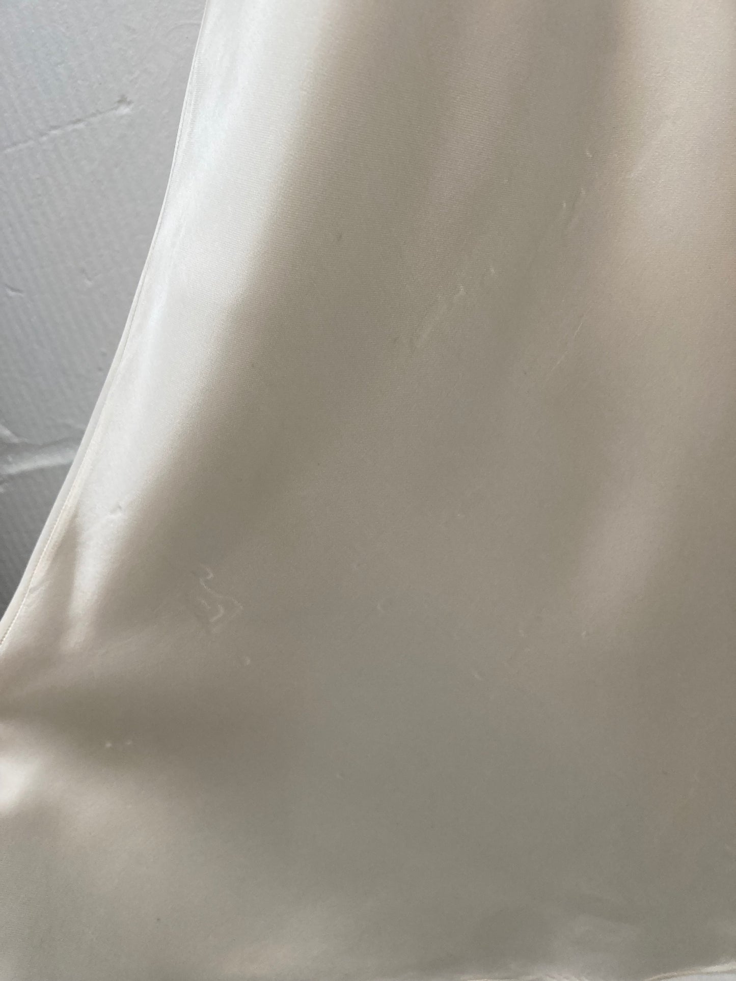 1930s Ivory Slip with Blue Flower Detailing & Spaghetti Straps Size S/M