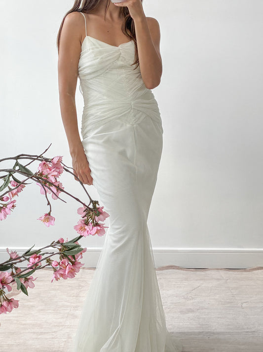 Archival Designer Vera Wang Gathered Mermaid Dress S