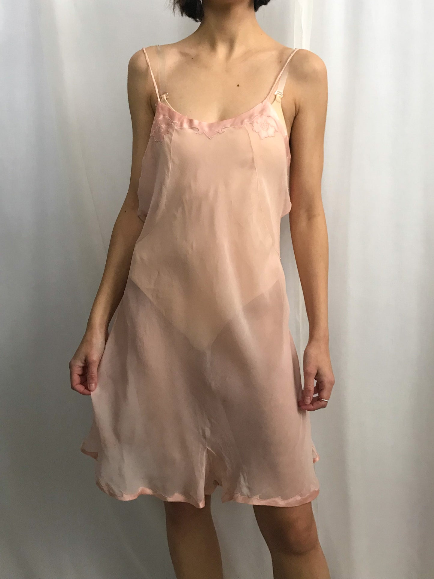 1930s Silk Chiffon Embroidered Teddy