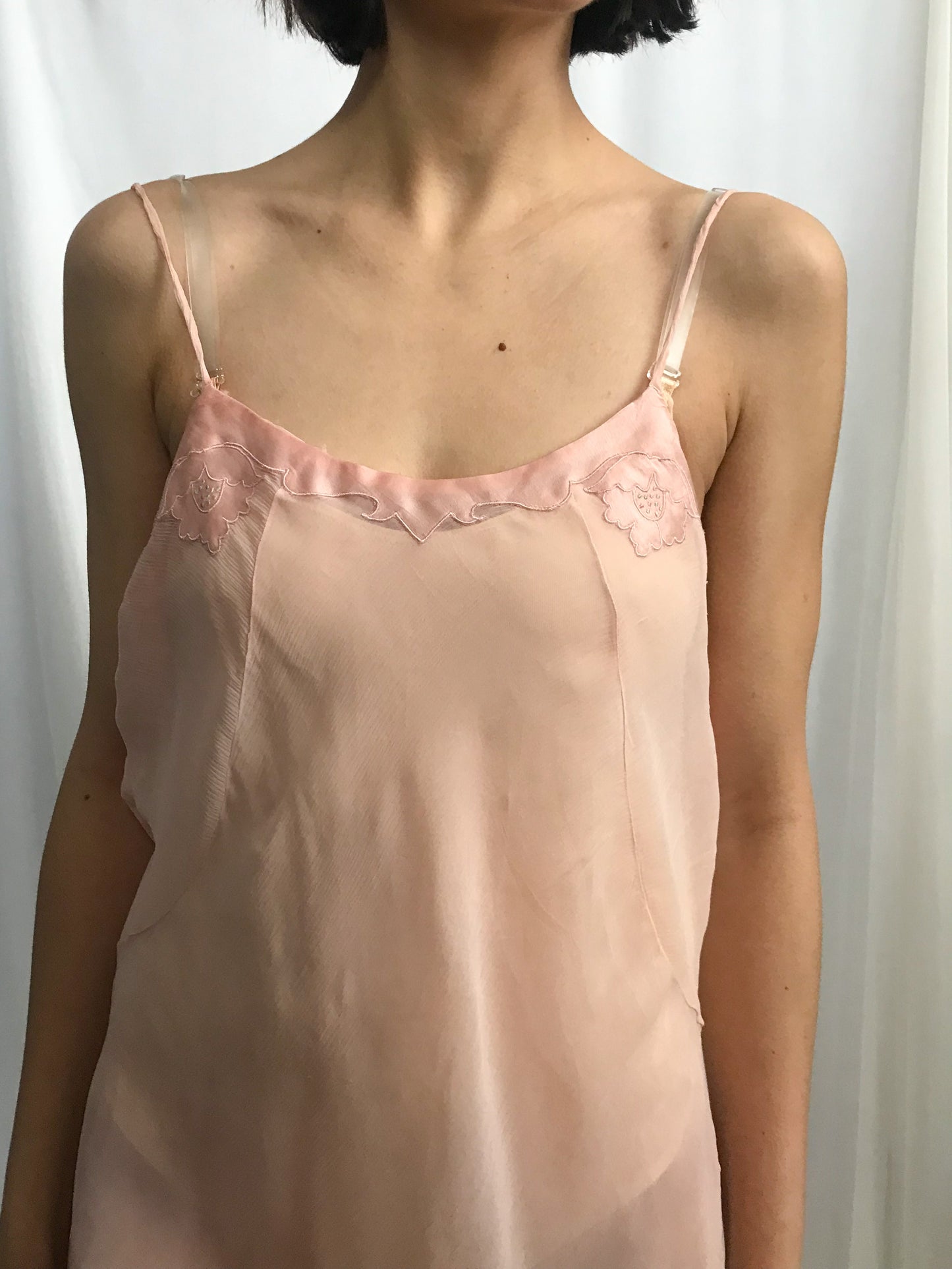 1930s Silk Chiffon Embroidered Teddy