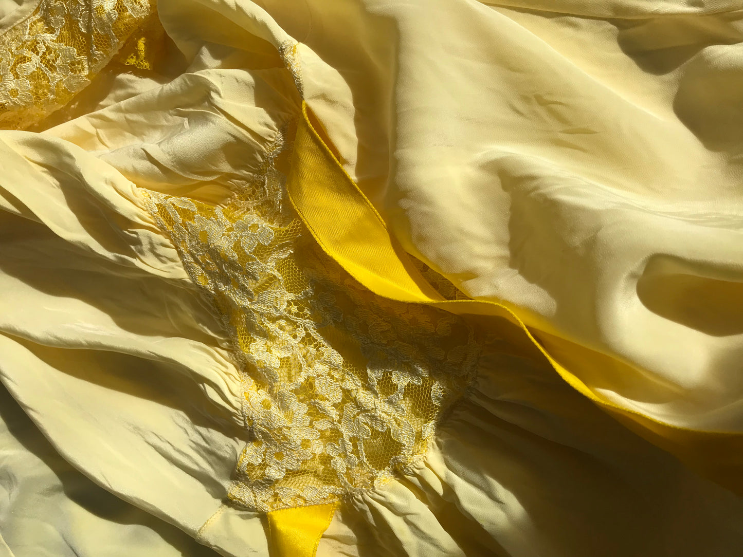Vintage Dyed Rayon Lace Slip - Canary