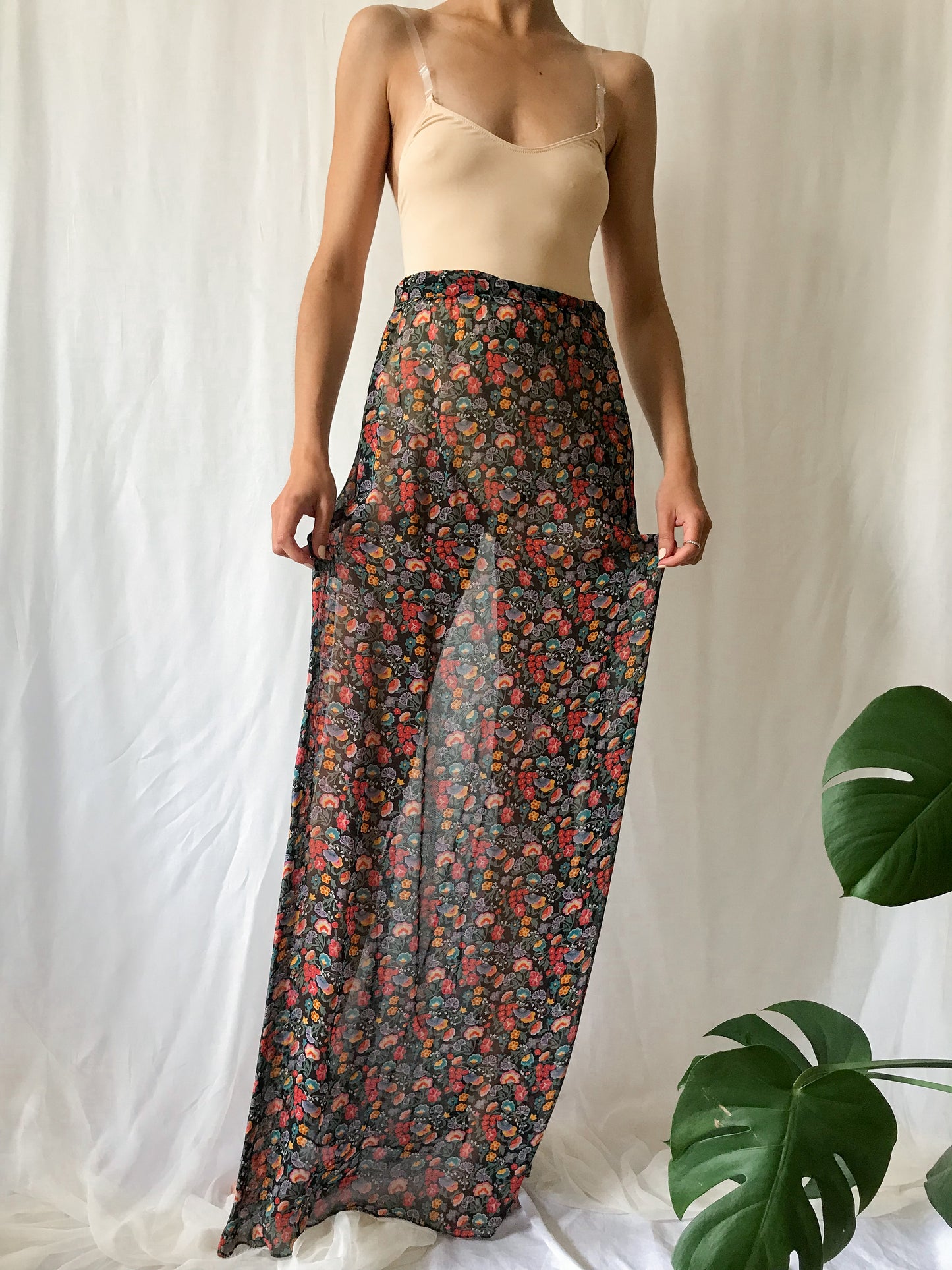 1960s Floral Two Piece Lace Up Set
