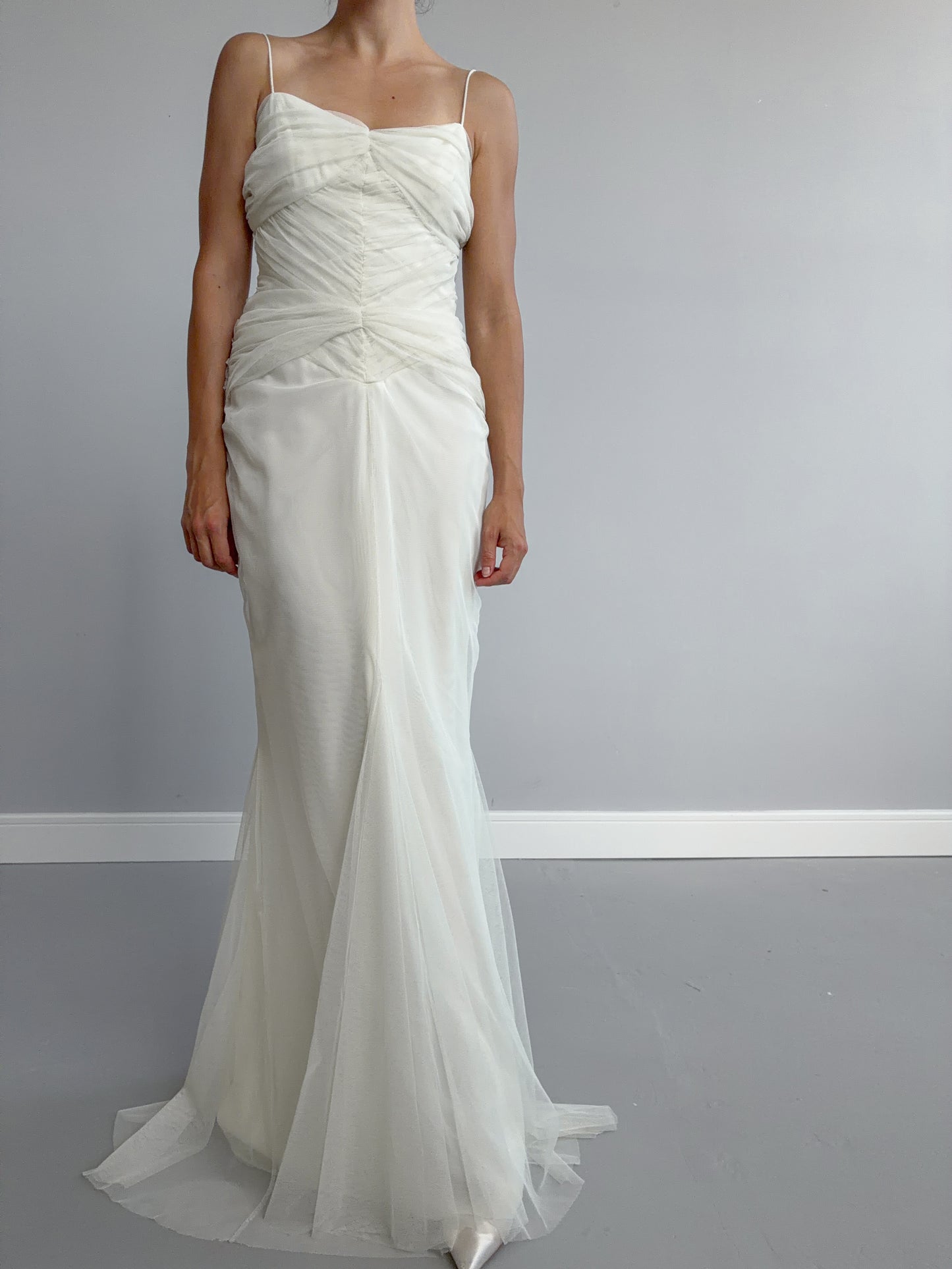 2000s Designer Vera Wang Gathered Mermaid Dress