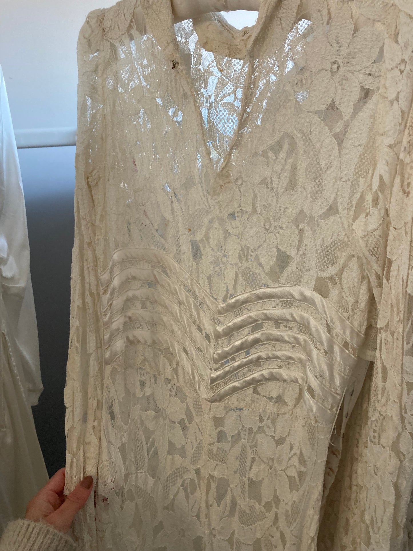 30s all lace wedding satin insert