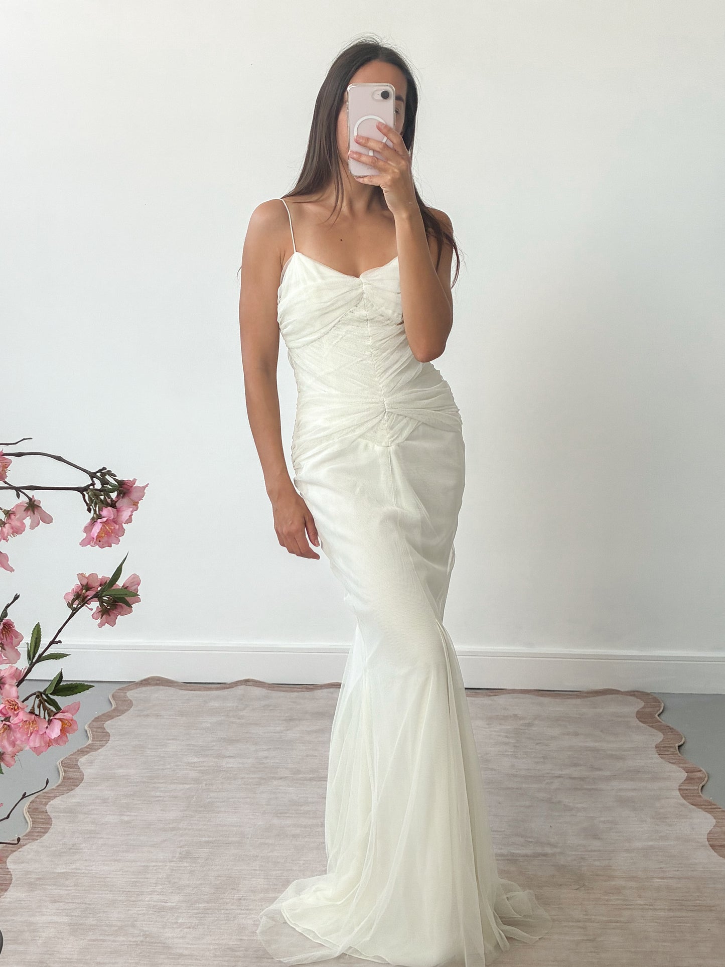 Archival Designer Vera Wang Gathered Mermaid Dress S