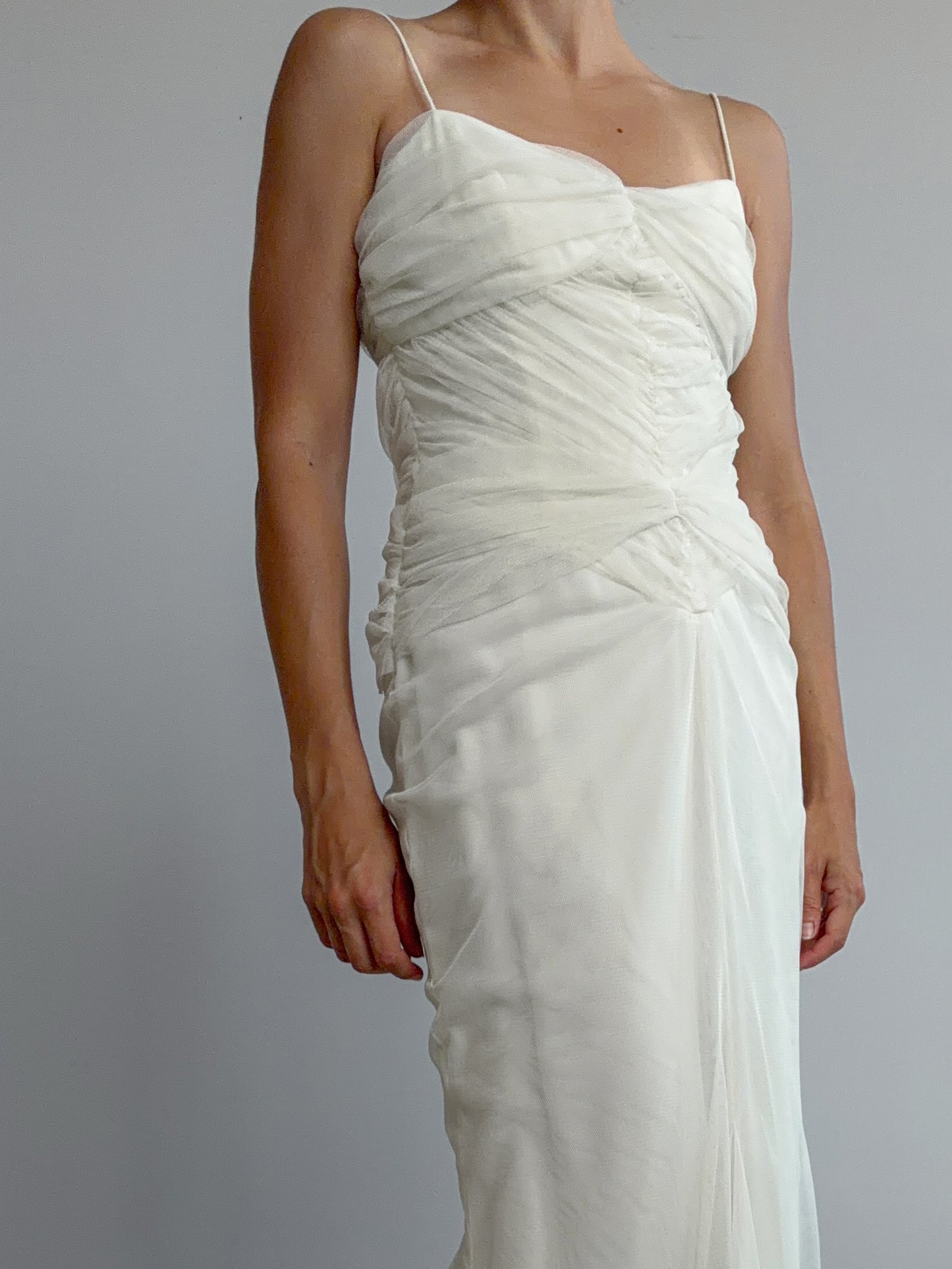 2000s Designer Vera Wang Gathered Mermaid Dress