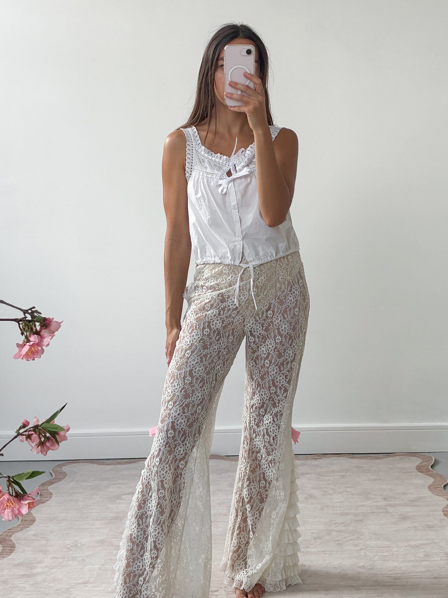 Antique Camisole With White Ribbon