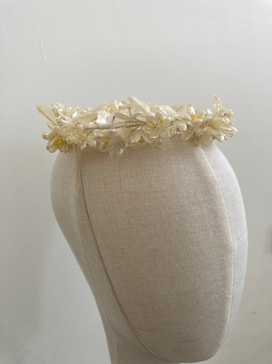 1930s Wax Flower Tiara in Orange Blossom