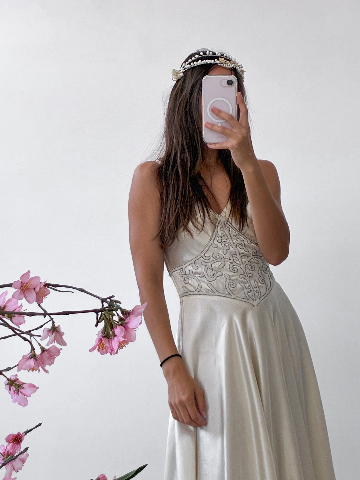 1920s Layered Floral Wax Headdress