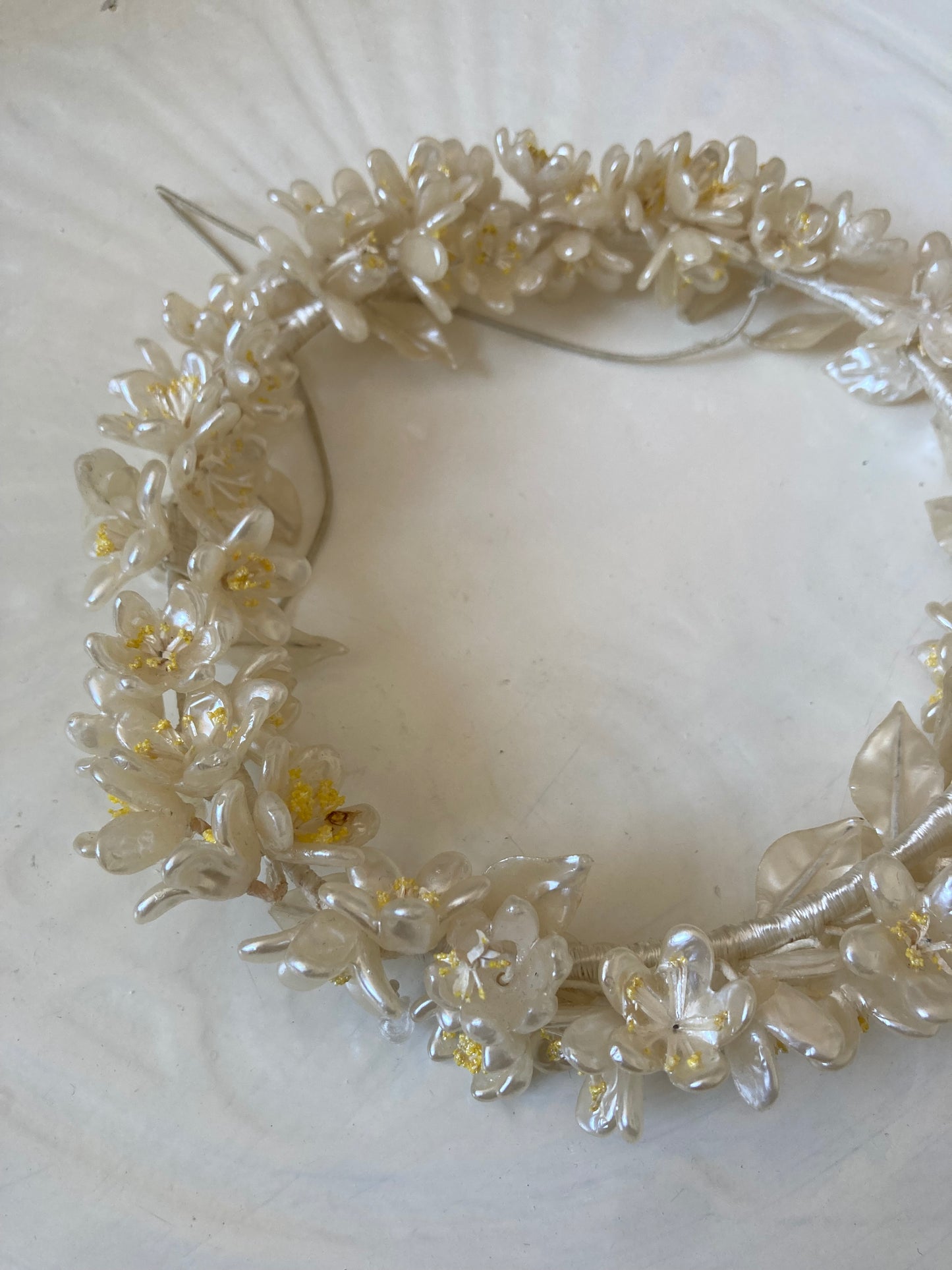 1930s Wax Flower Tiara in Orange Blossom