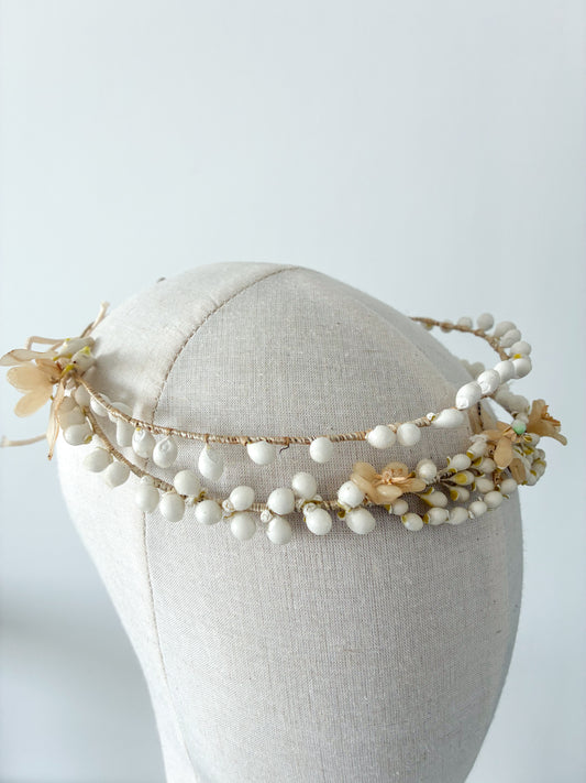 1920s Layered Floral Wax Headdress