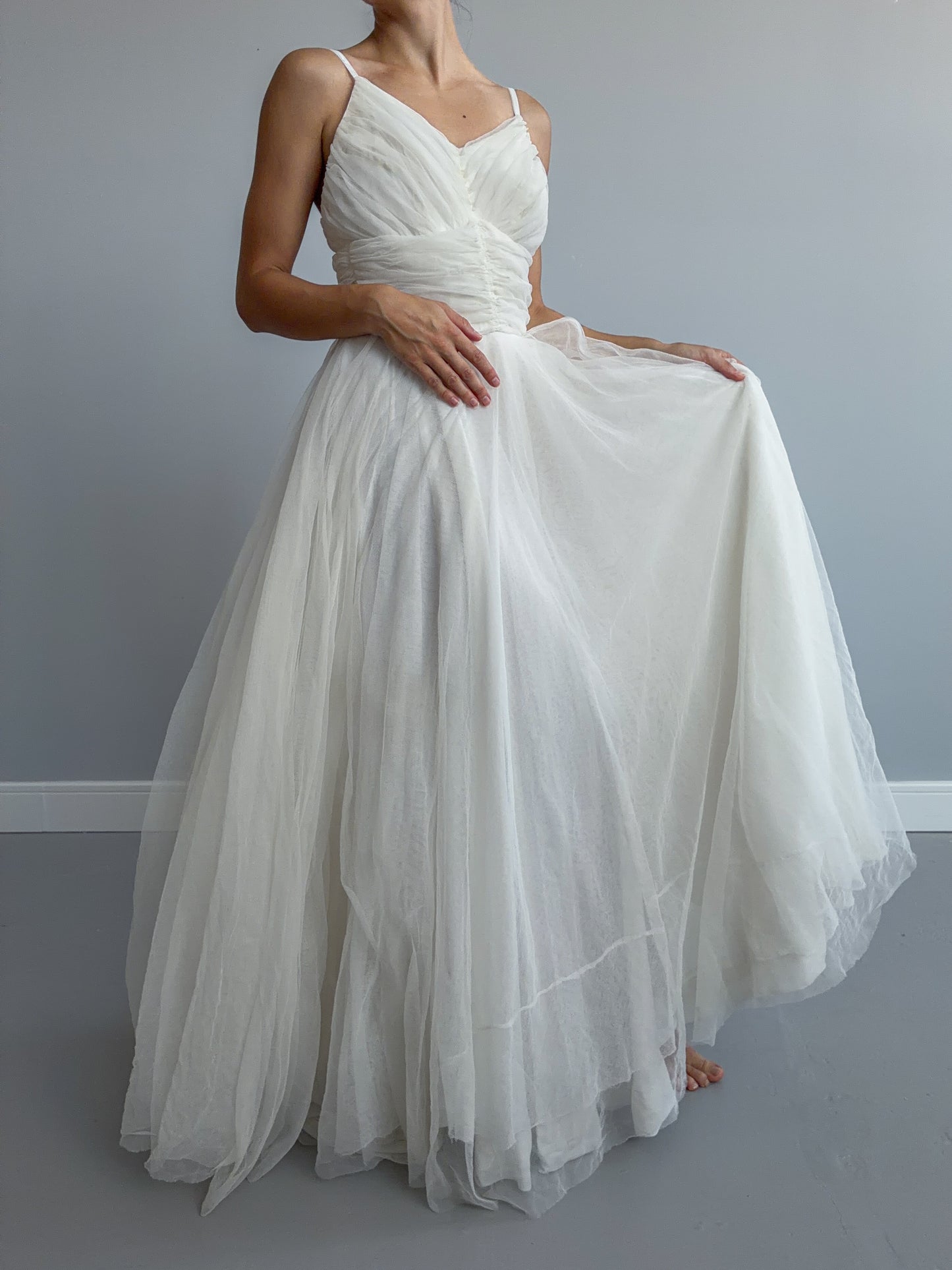 1940s Net Tulle Dress