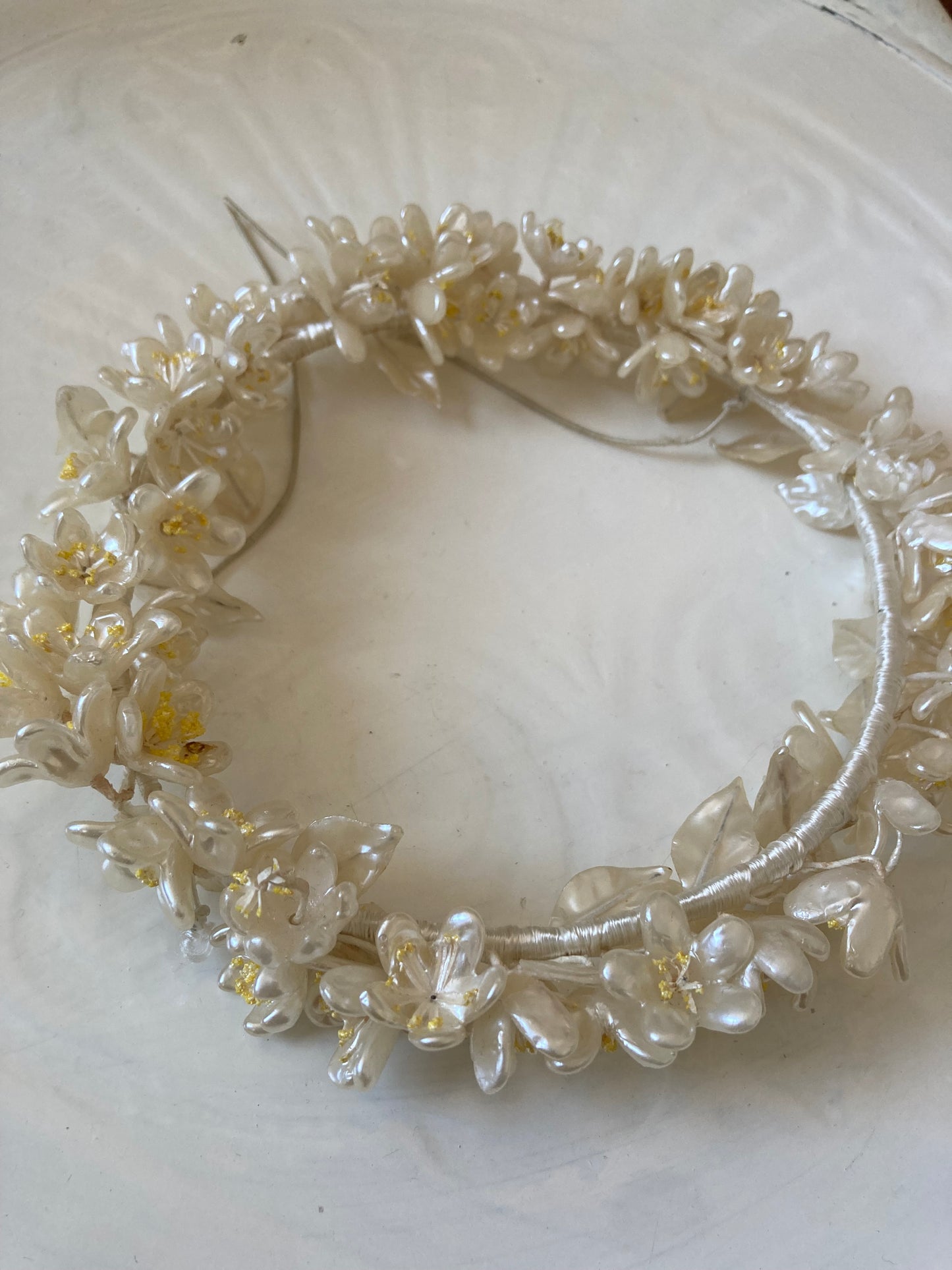 1930s Wax Flower Tiara in Orange Blossom