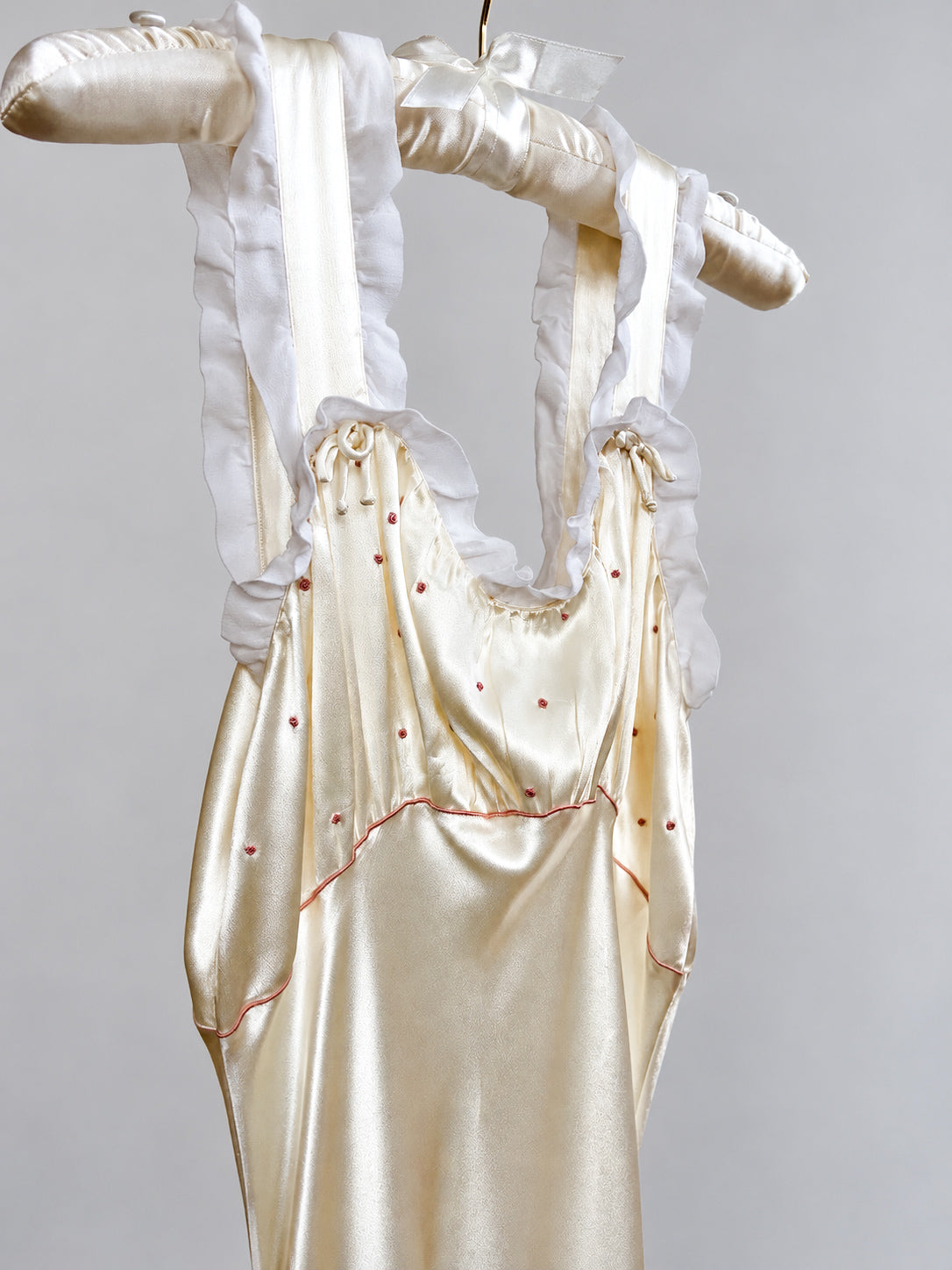 1930s Silk Ivory Slip Ruffle Detail