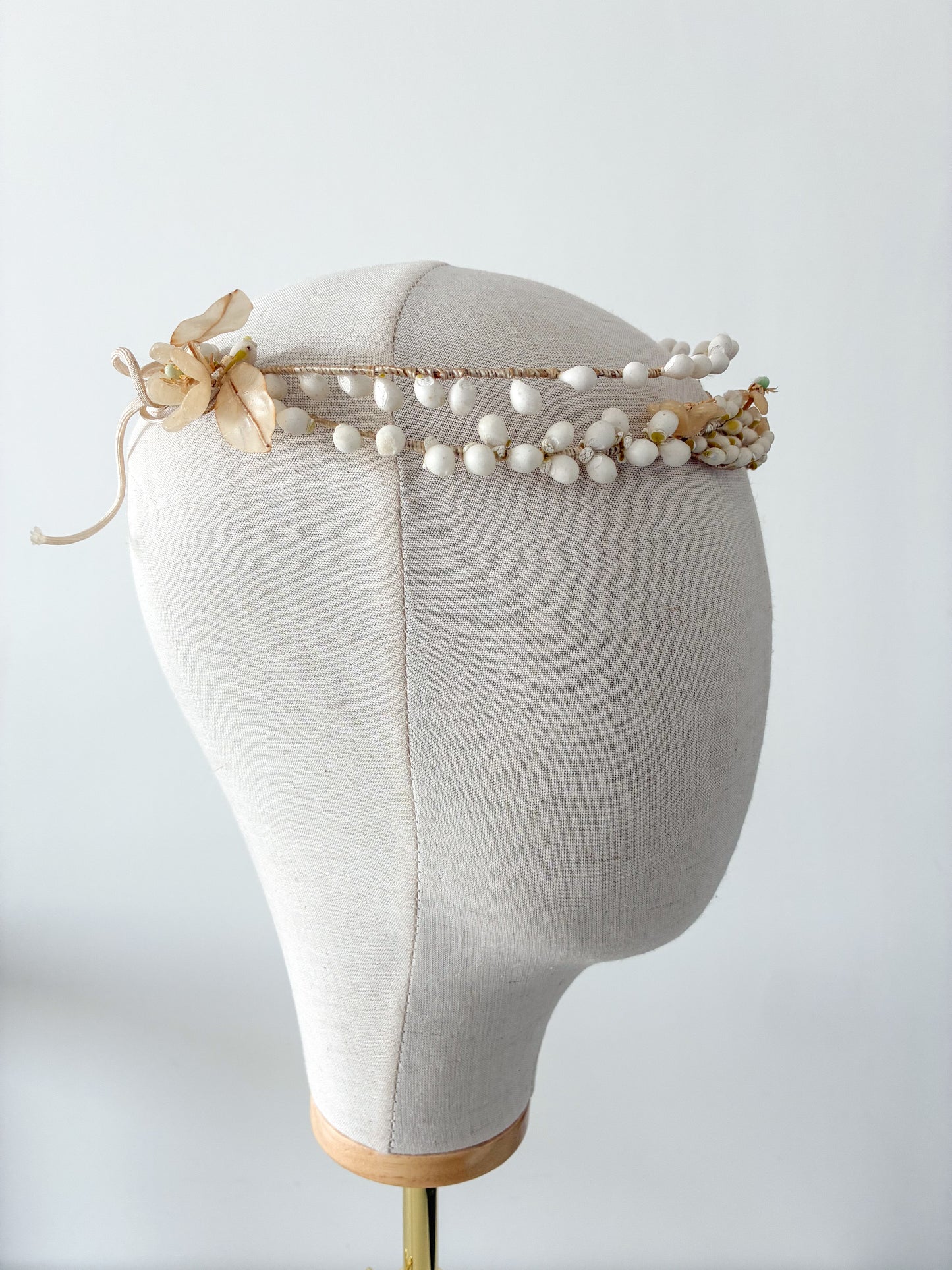 1920s Layered Floral Wax Headdress
