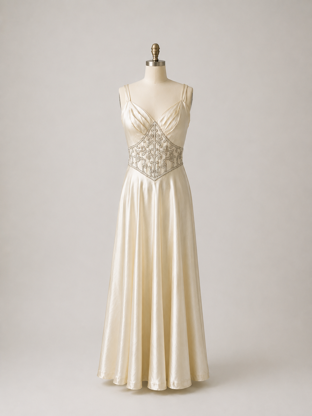 40s Satin Dress Beading Made To Order