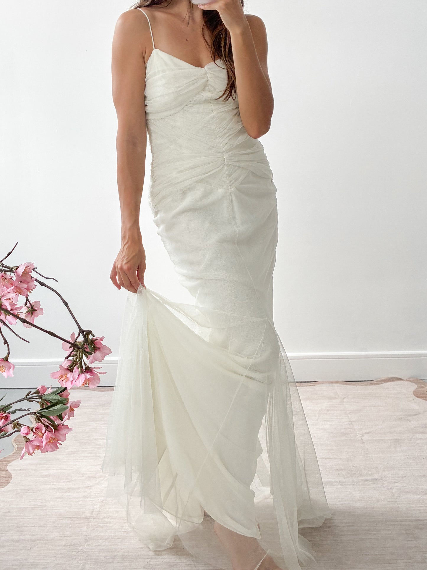 Archival Designer Vera Wang Gathered Mermaid Dress S