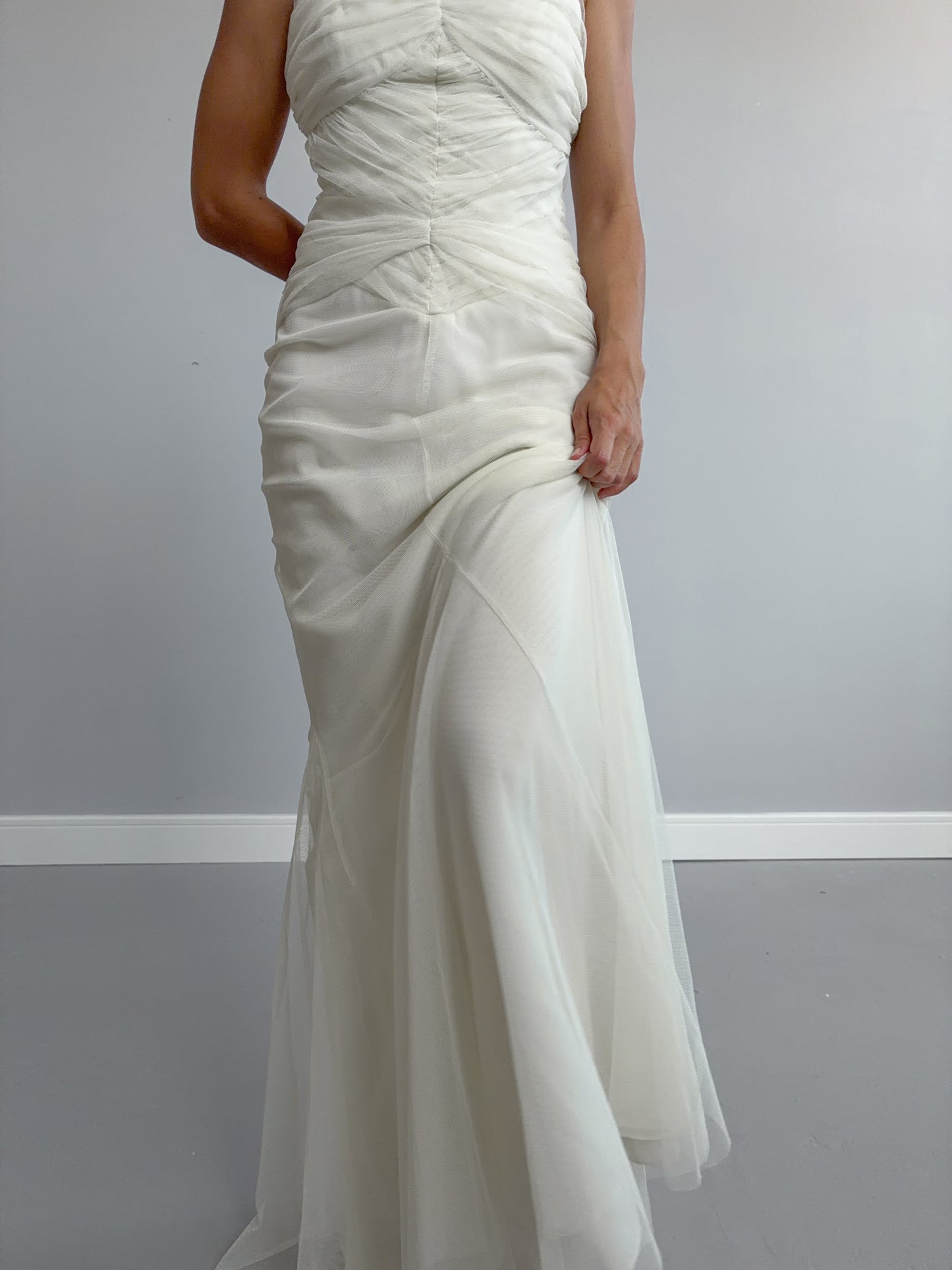 2000s Designer Vera Wang Gathered Mermaid Dress