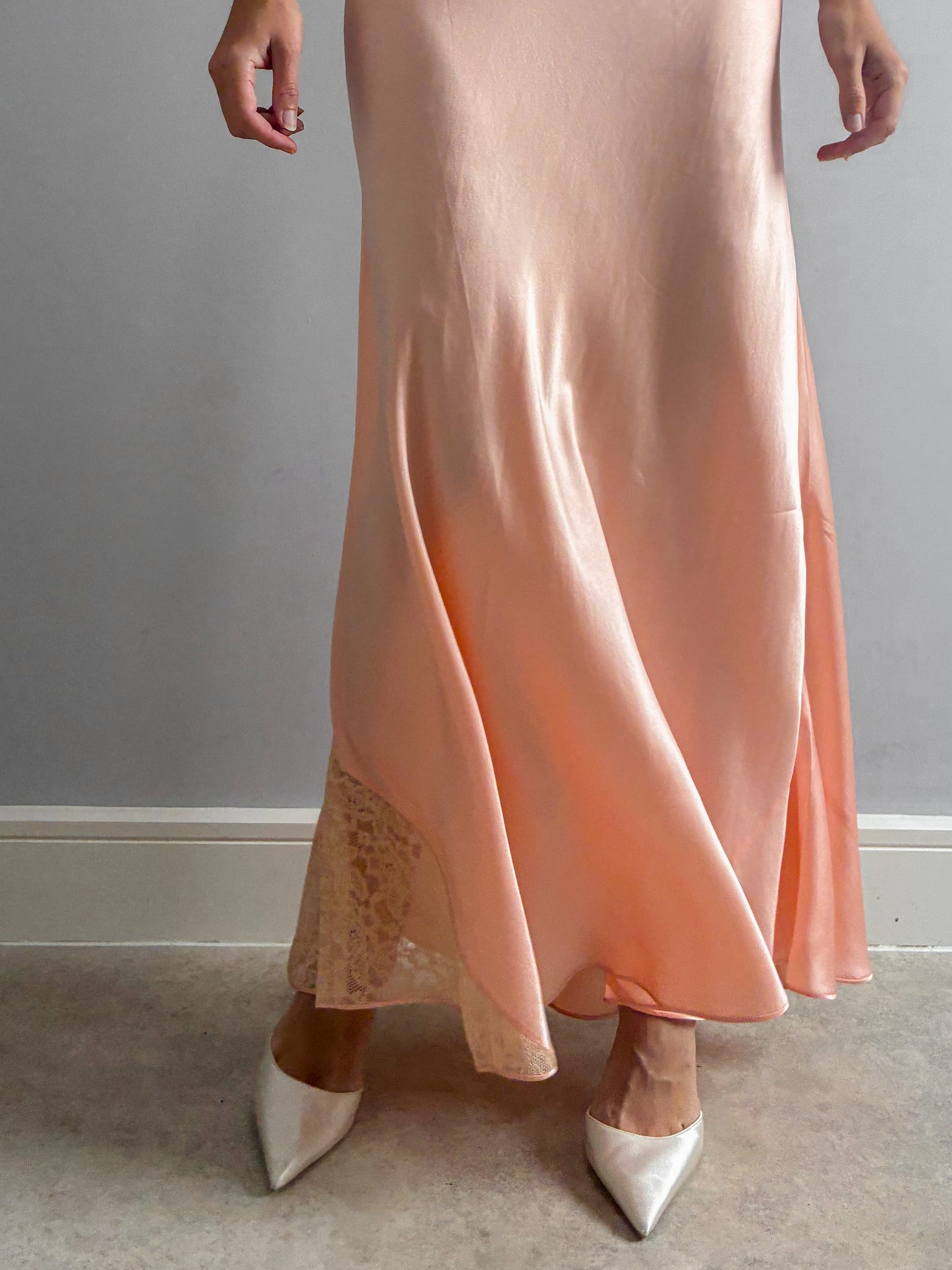1930s Pink Silk Slip With Detailed Embroidery And Matching Jacket