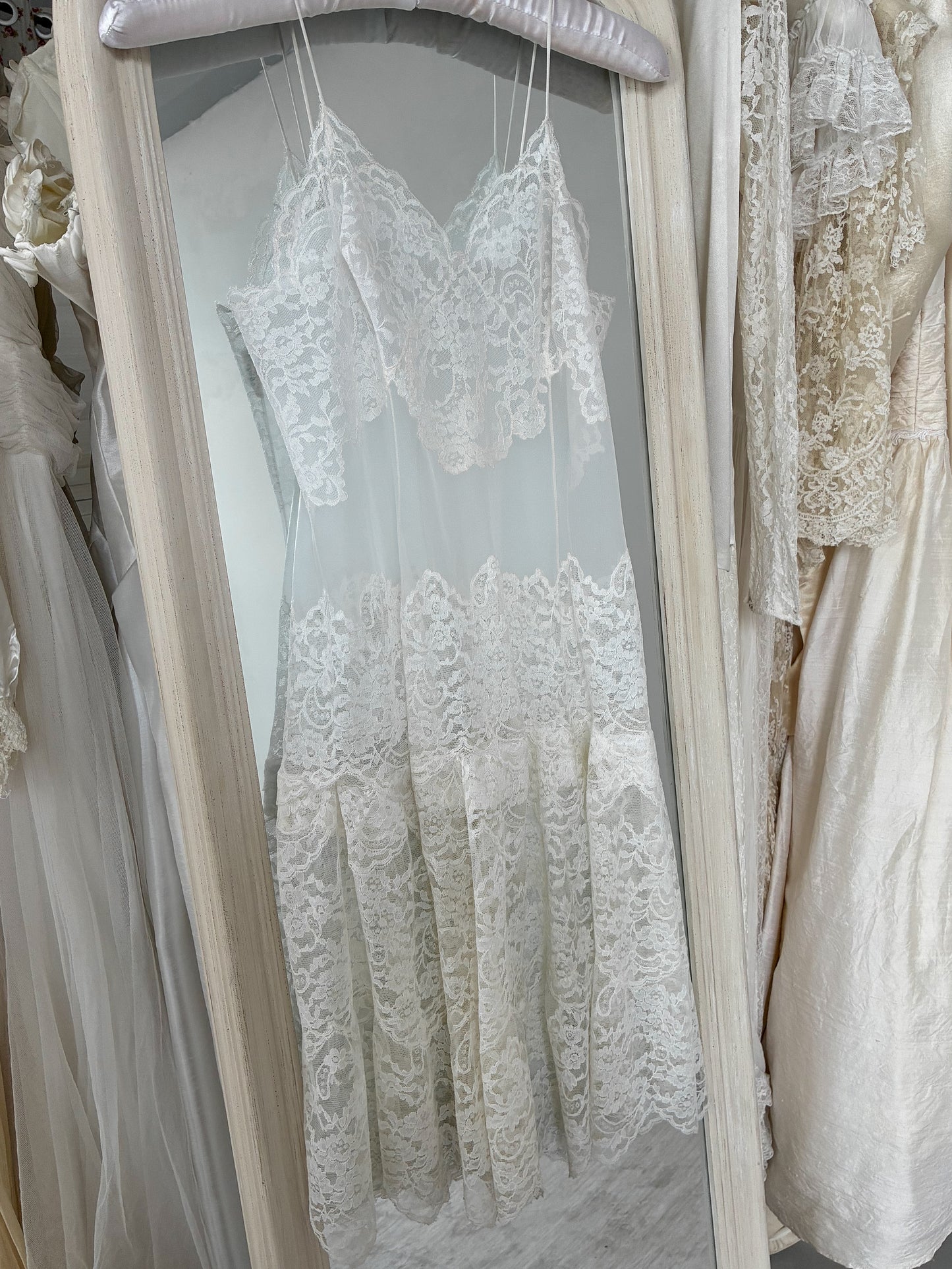 1960s Ivory All Lace Midi Slip
