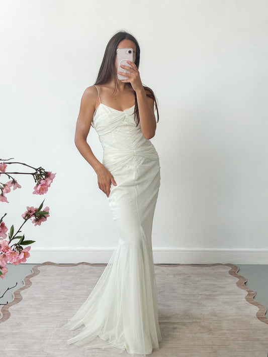 Archival Designer Vera Wang Gathered Mermaid Dress S