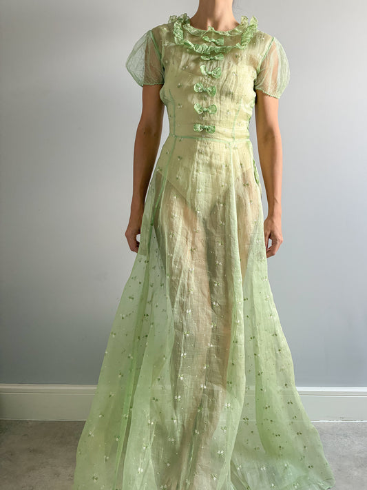 long sleeve floor length green dress Layalina Dark Green Maxi Dress With Long Sleeves
