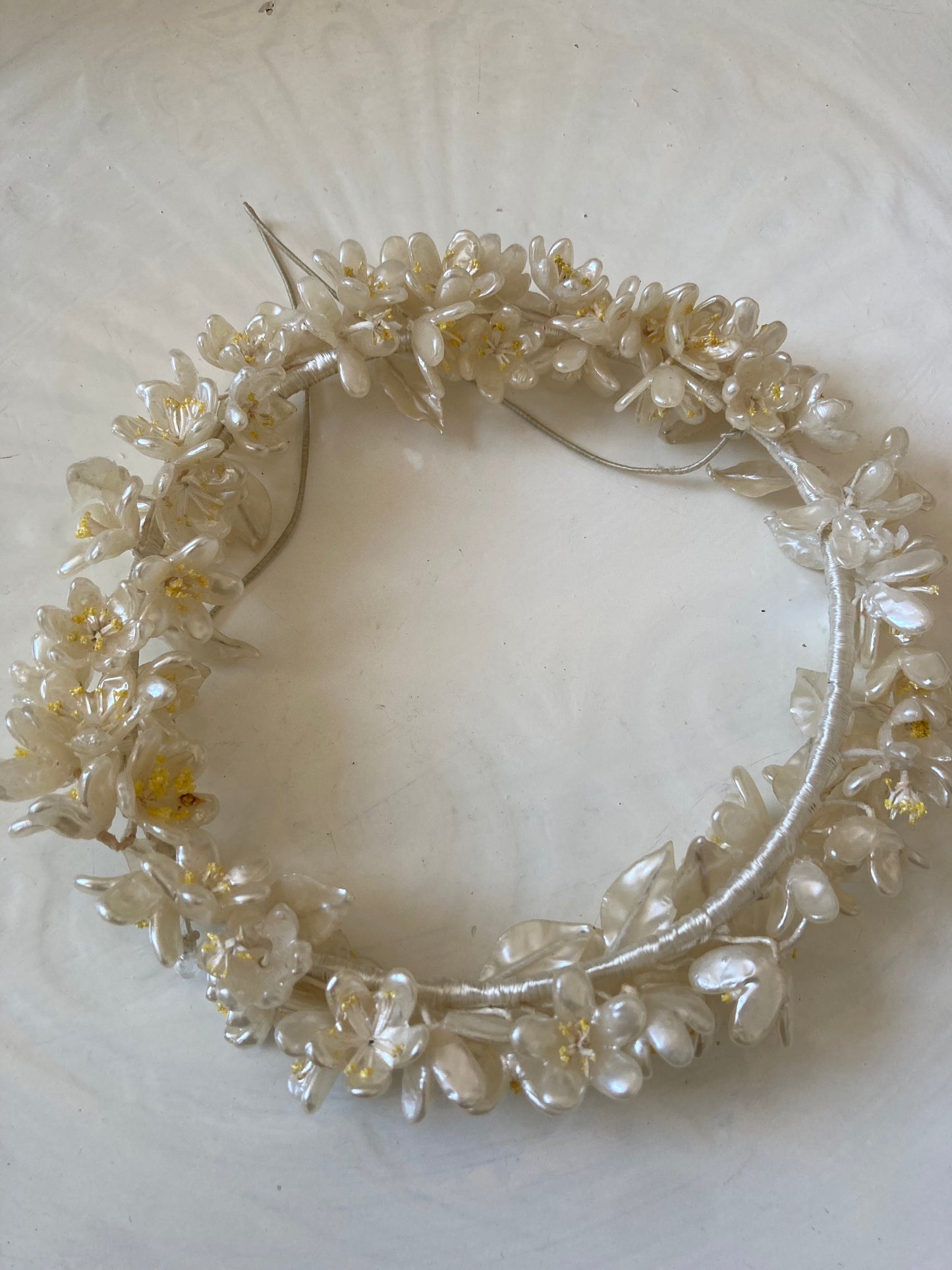 1930s Wax Flower Tiara in Orange Blossom