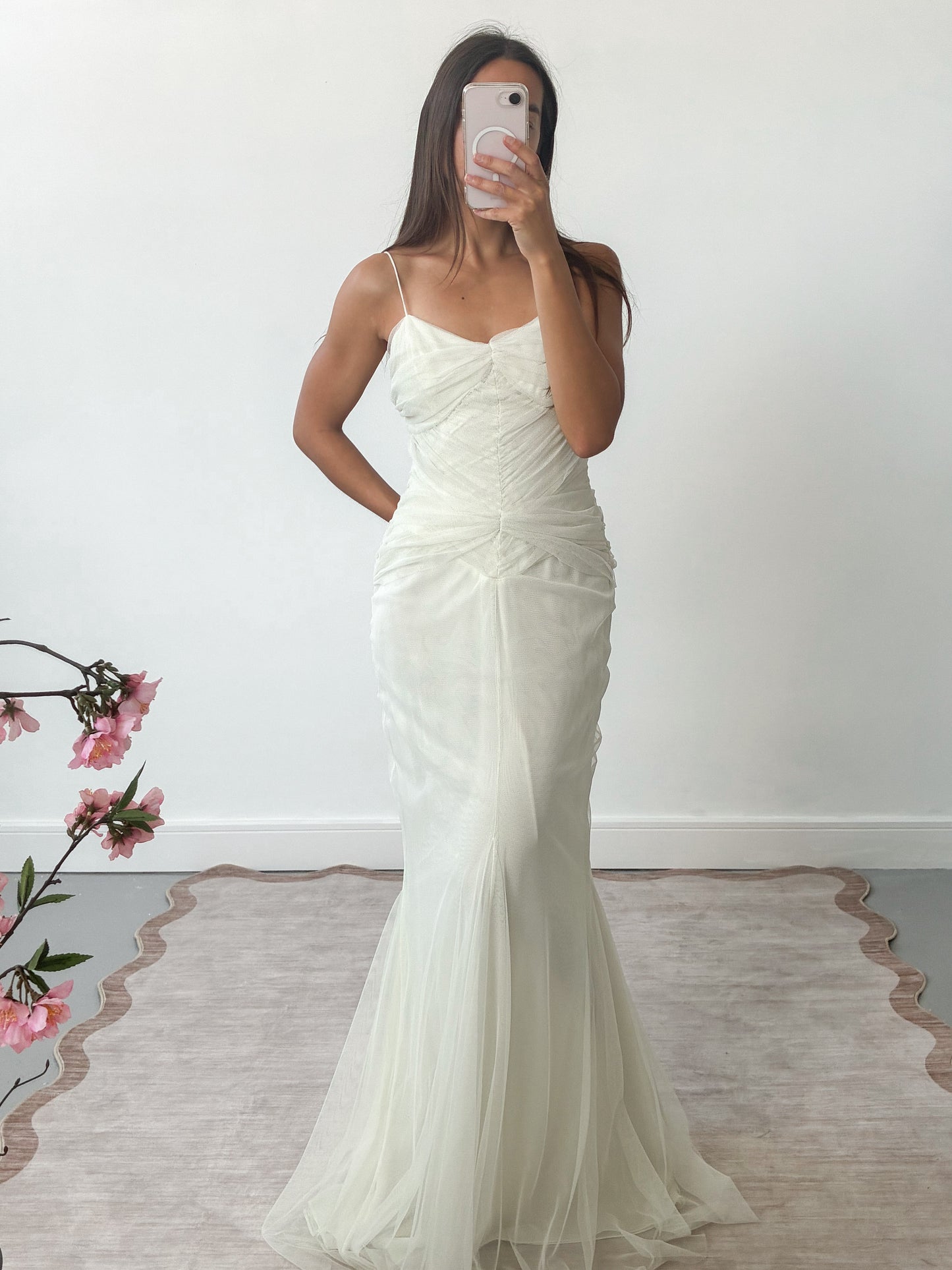 Archival Designer Vera Wang Gathered Mermaid Dress S
