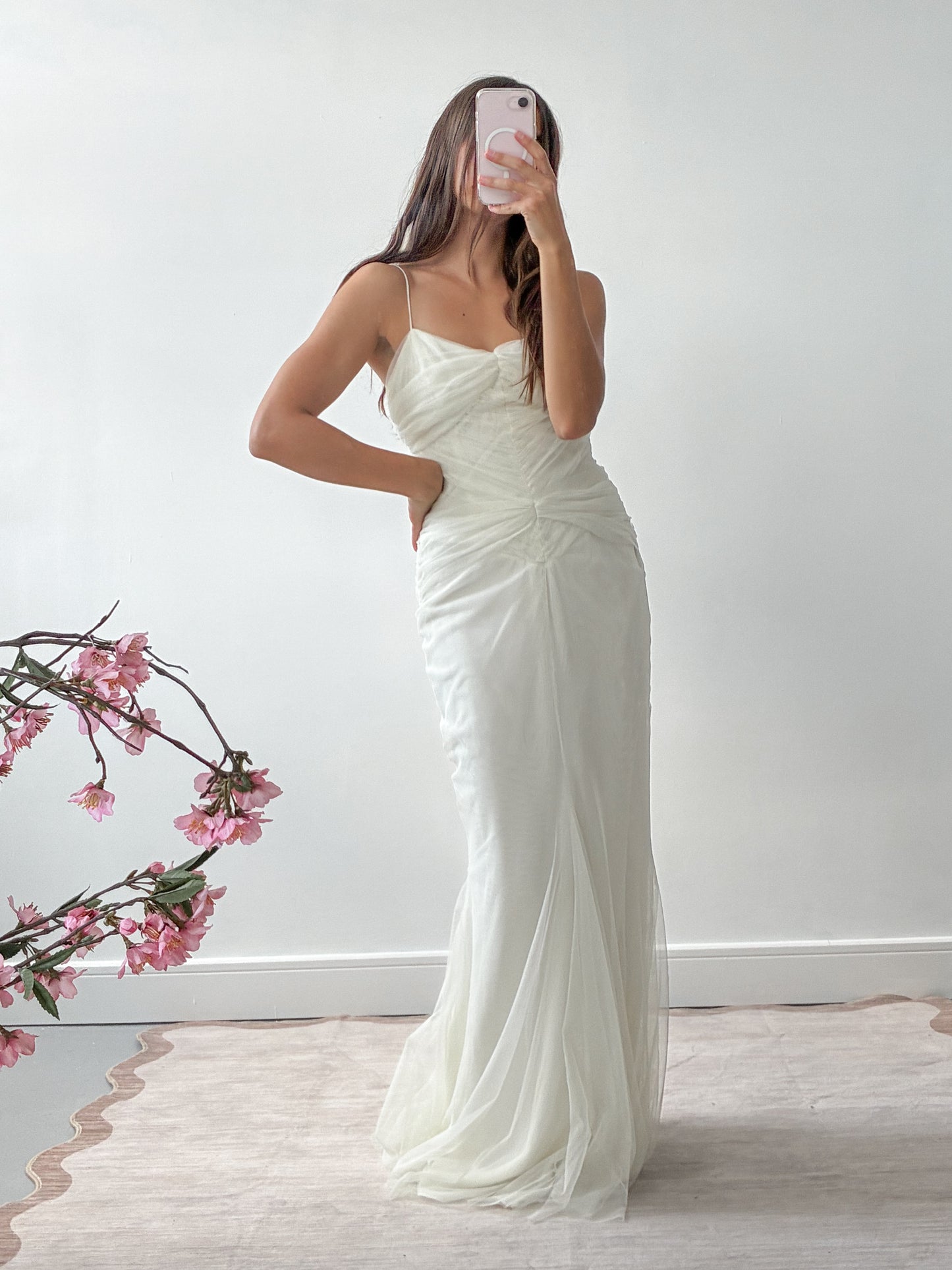 Archival Designer Vera Wang Gathered Mermaid Dress S
