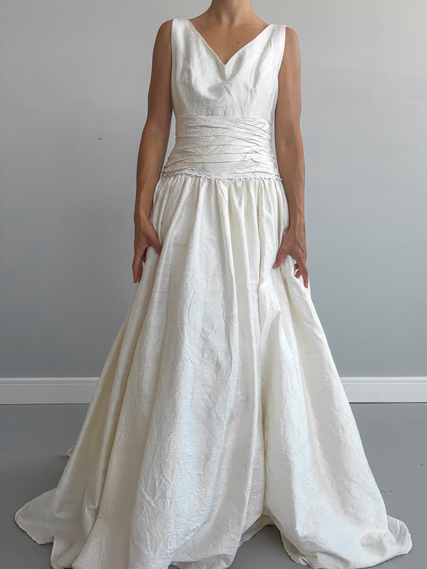 1980s Raw Silk Princess Dress