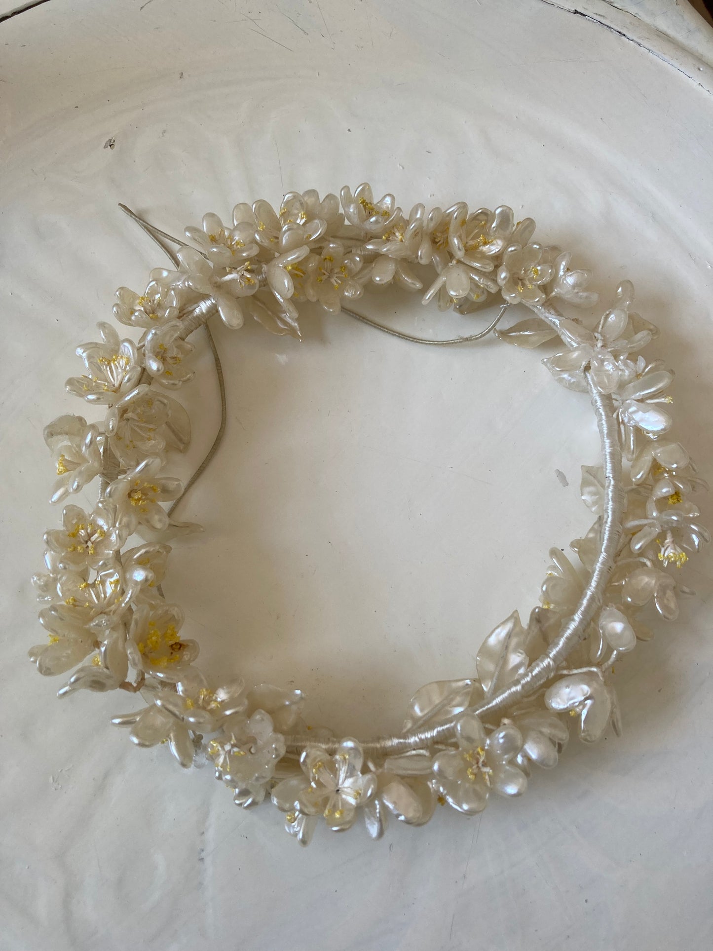 1930s Wax Flower Tiara in Orange Blossom