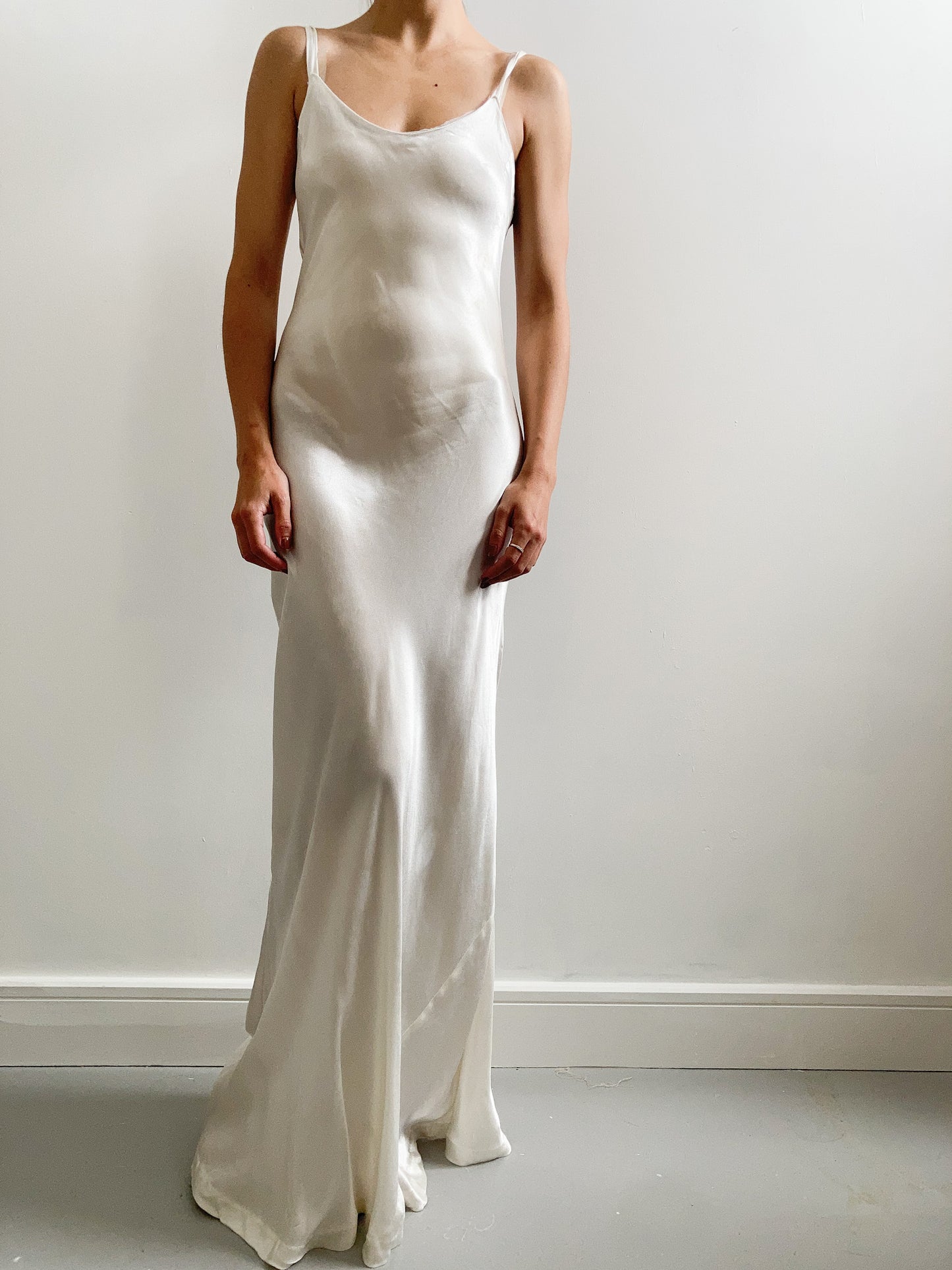 1930s Ivory Silk Bias Cut Slip