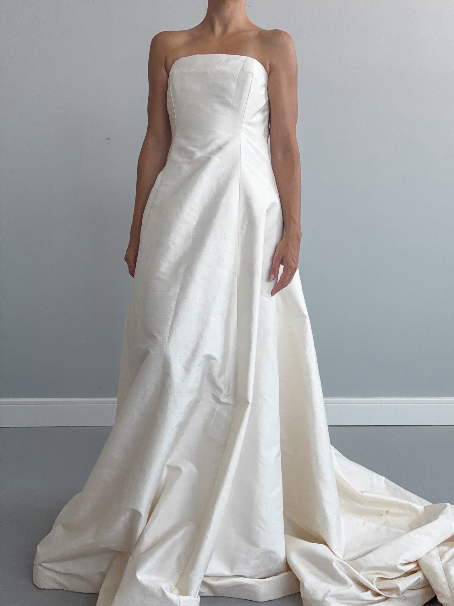 90s Silk Boned Wedding Dress With Train