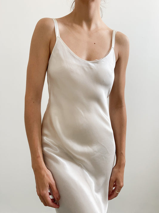 1930s Ivory Silk Bias Cut Slip