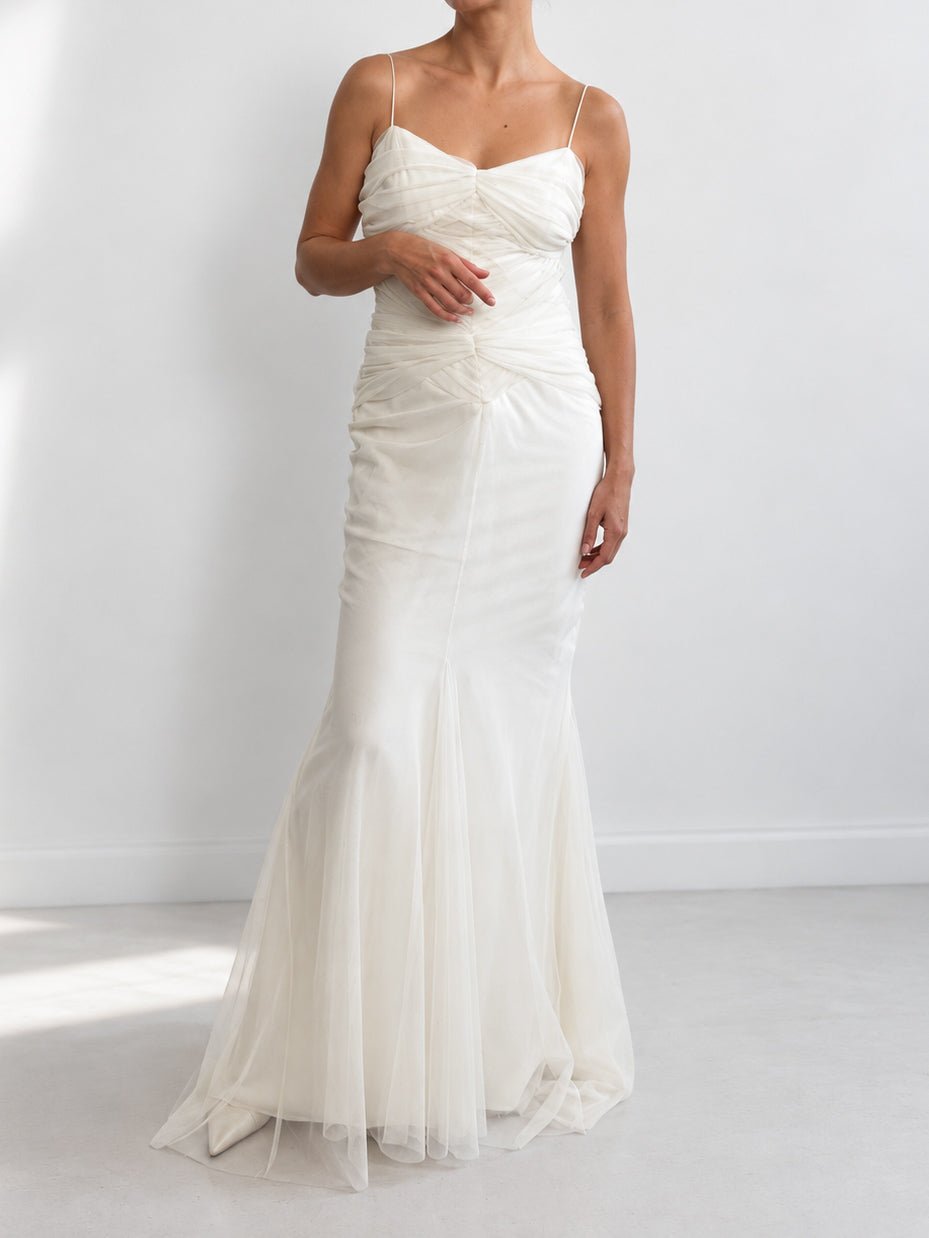 Archival Designer Vera Wang Gathered Mermaid Dress S