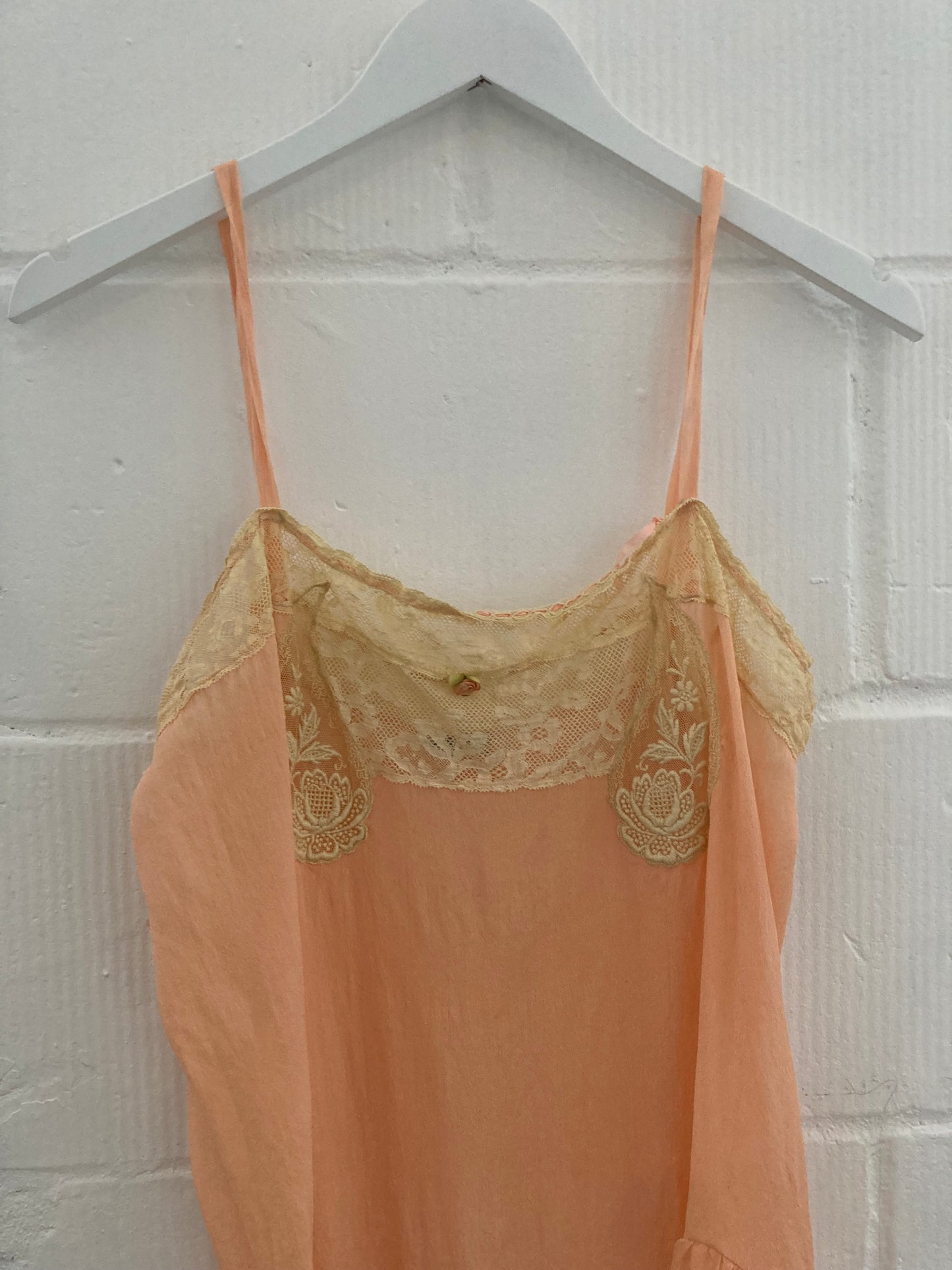 1930s Crepe Silk and Champagne Lace Playsuit