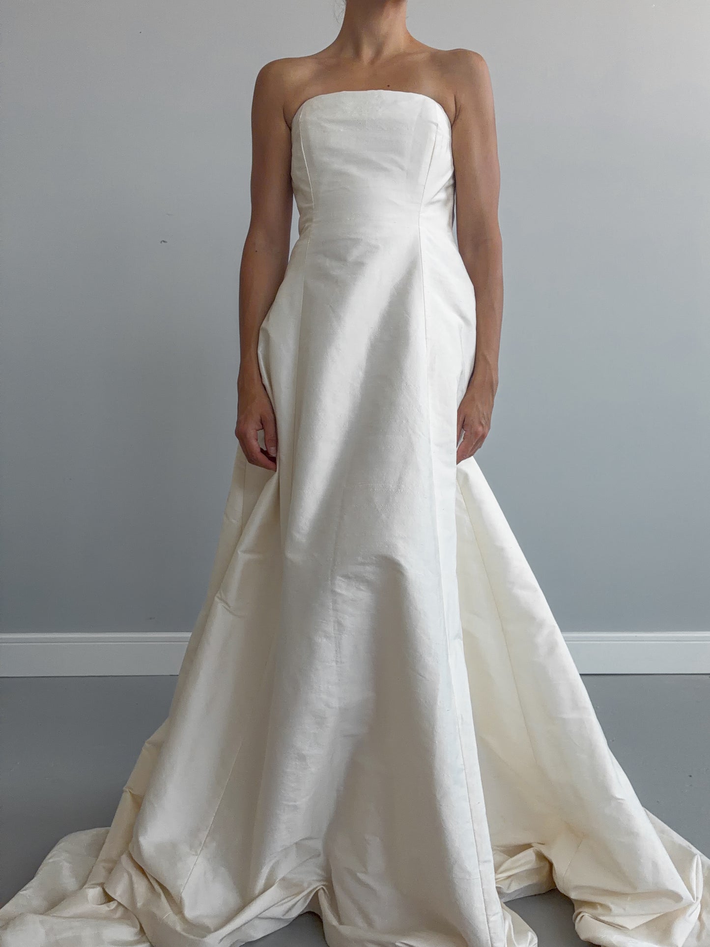 90s Silk Boned Wedding Dress With Train