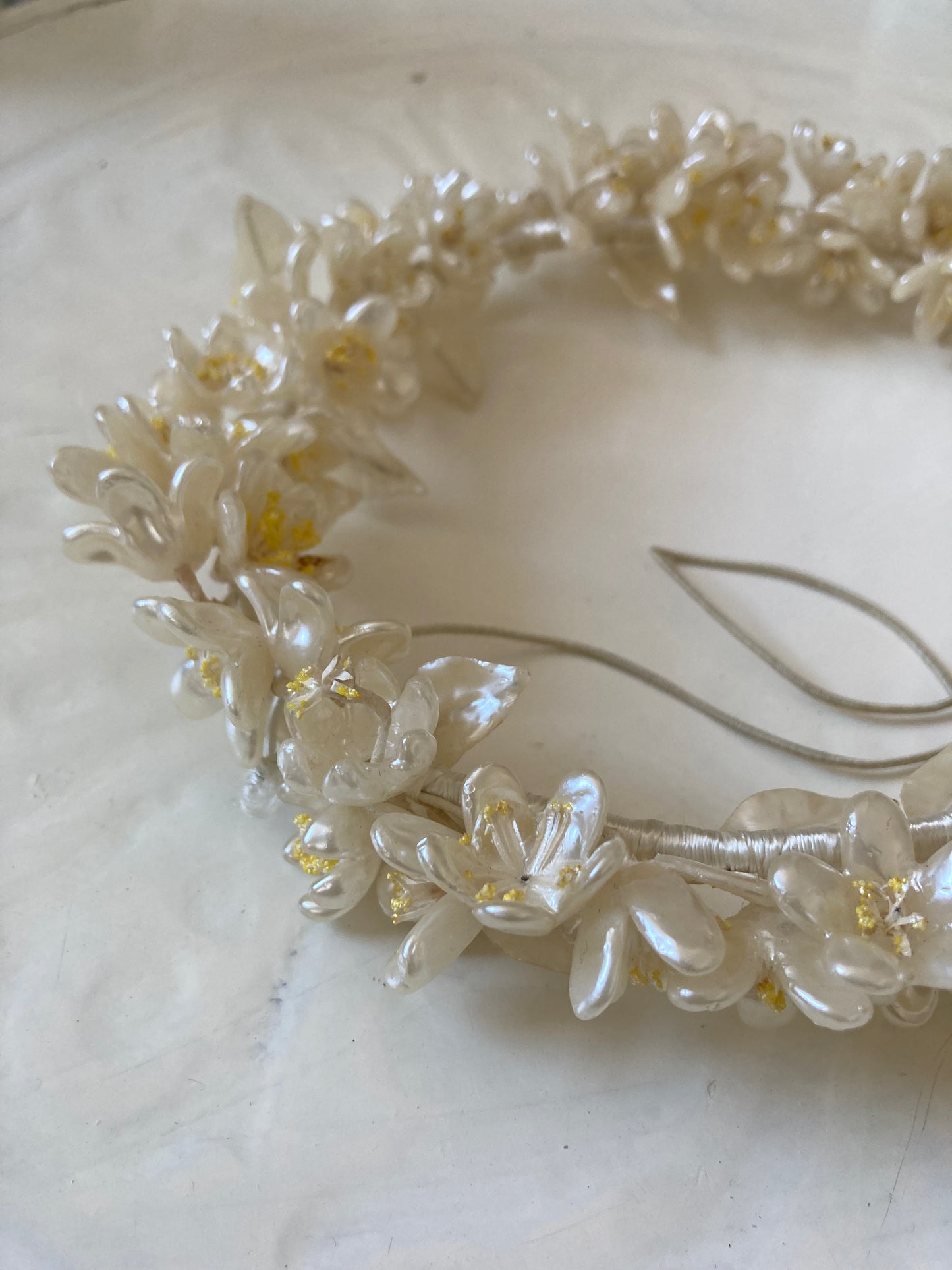 1930s Wax Flower Tiara in Orange Blossom