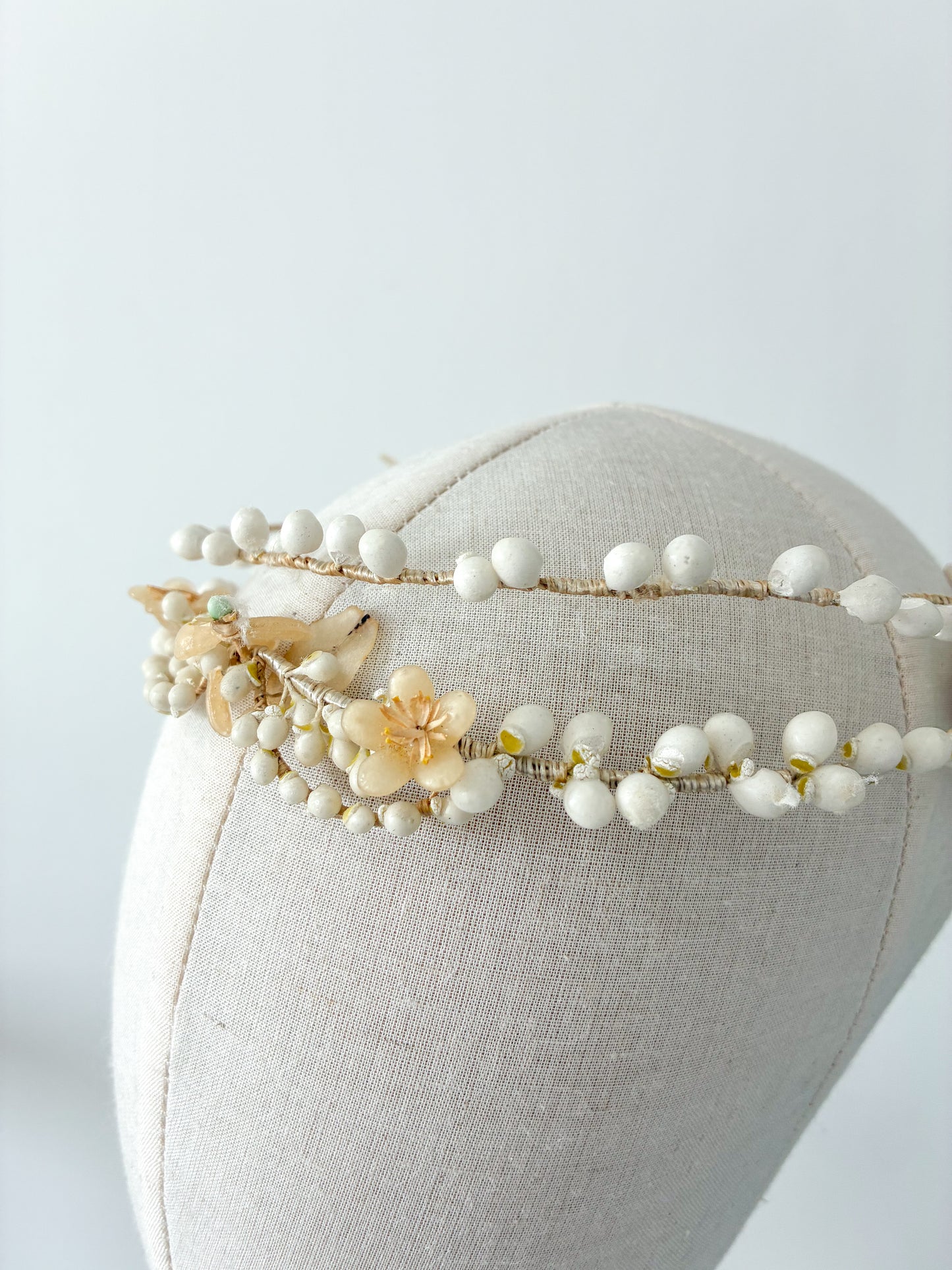 1920s Layered Floral Wax Headdress