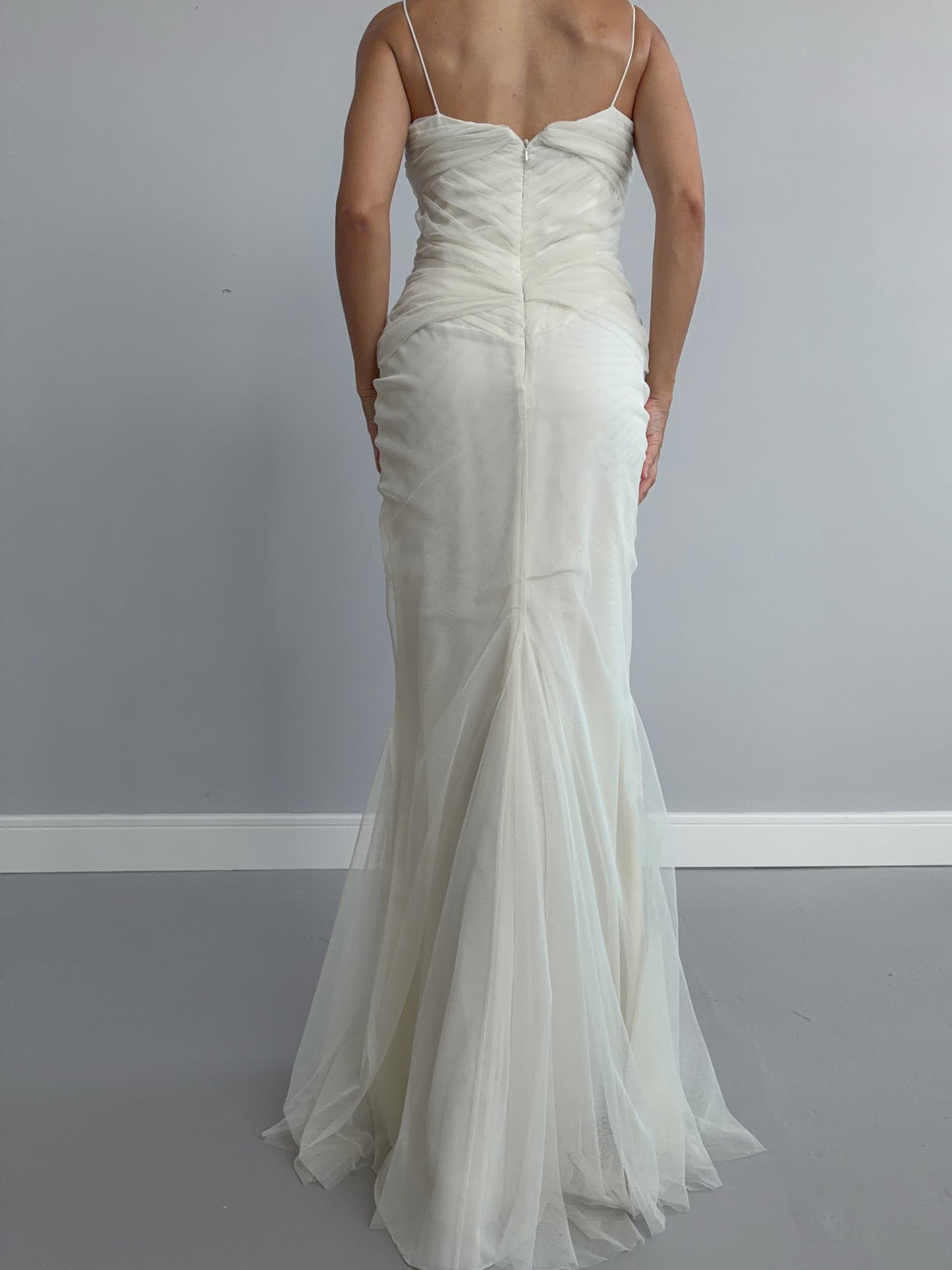 2000s Designer Vera Wang Gathered Mermaid Dress