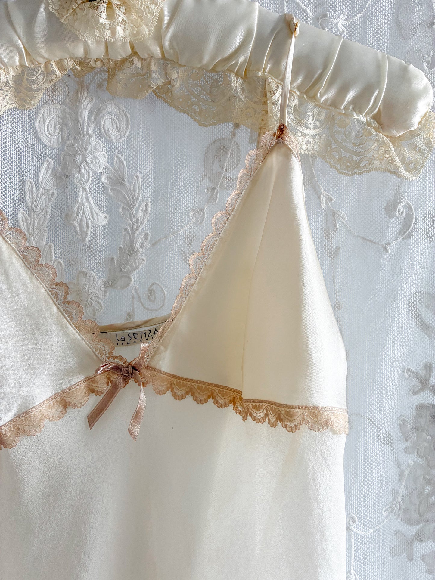 1990s Silk Pyjama Set In Cream