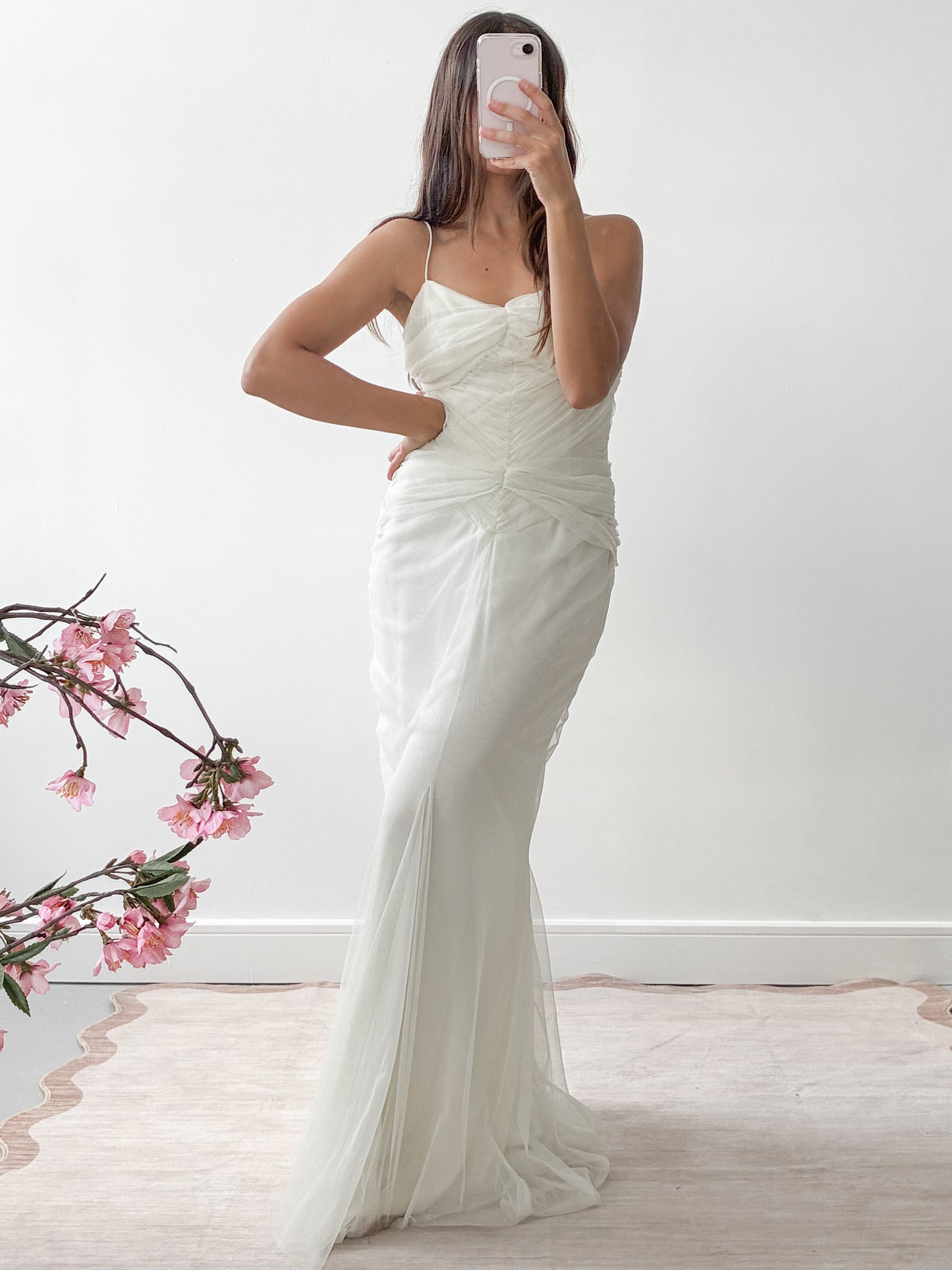 Archival Designer Vera Wang Gathered Mermaid Dress S