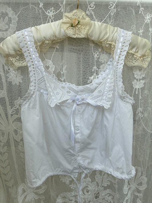 Antique Camisole With White Ribbon M