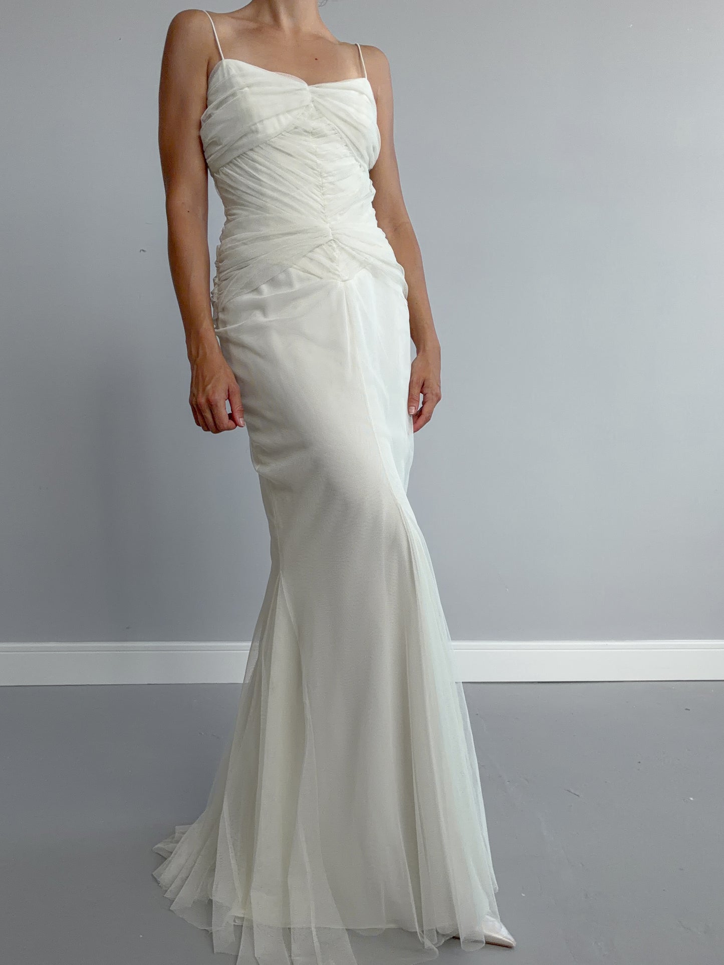2000s Designer Vera Wang Gathered Mermaid Dress