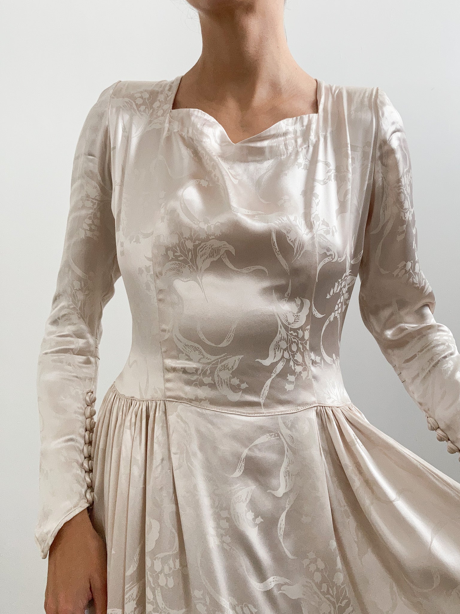 oyster satin wedding dress Coast Women's Cowl Neck Corset Drape Satin Maxi Wedding Dress in Oyster