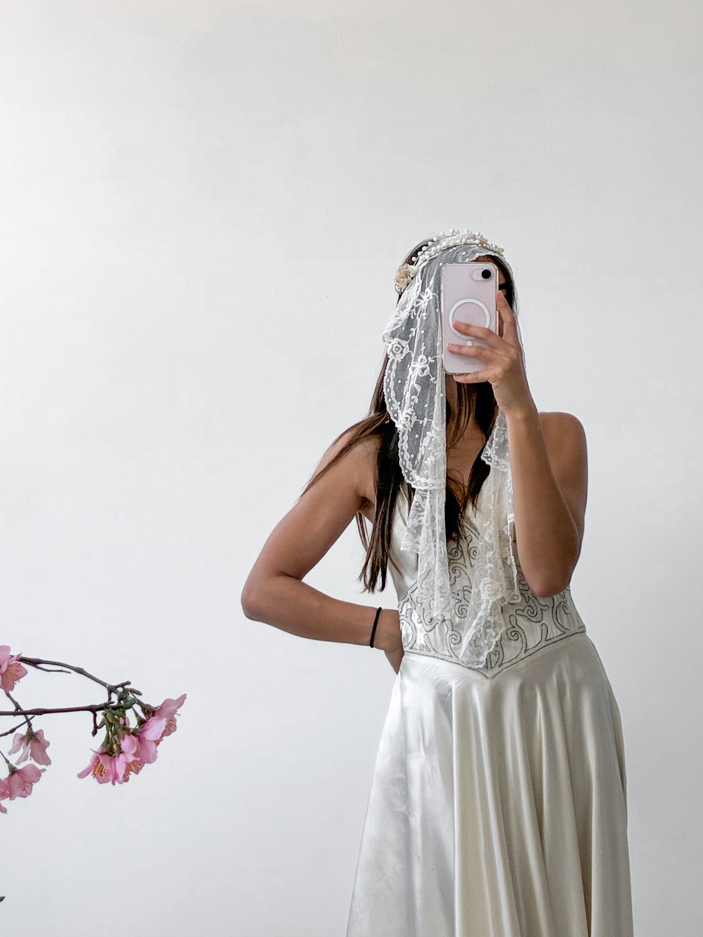 1920s Layered Floral Wax Headdress