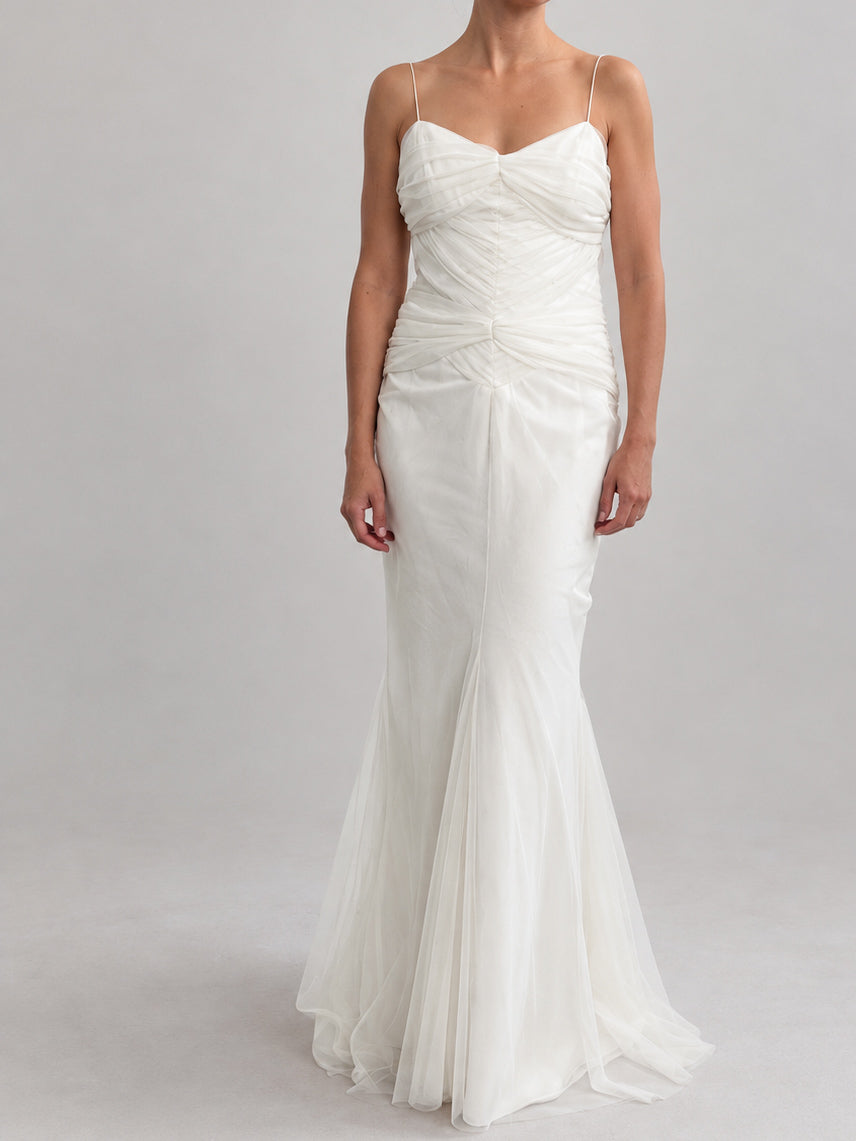 Archival Designer Vera Wang Gathered Mermaid Dress S