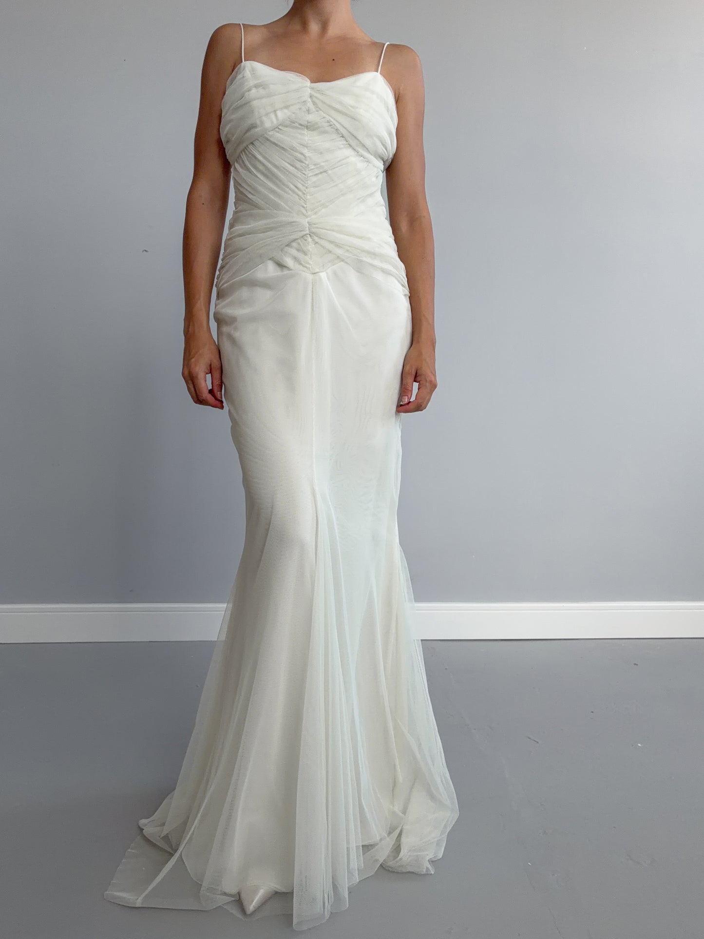 2000s Designer Vera Wang Gathered Mermaid Dress