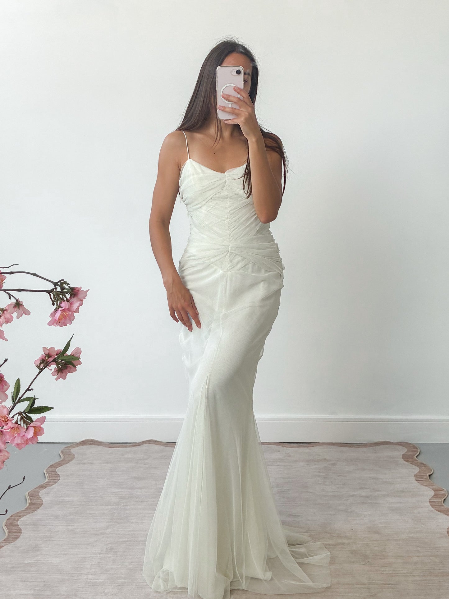 Archival Designer Vera Wang Gathered Mermaid Dress S