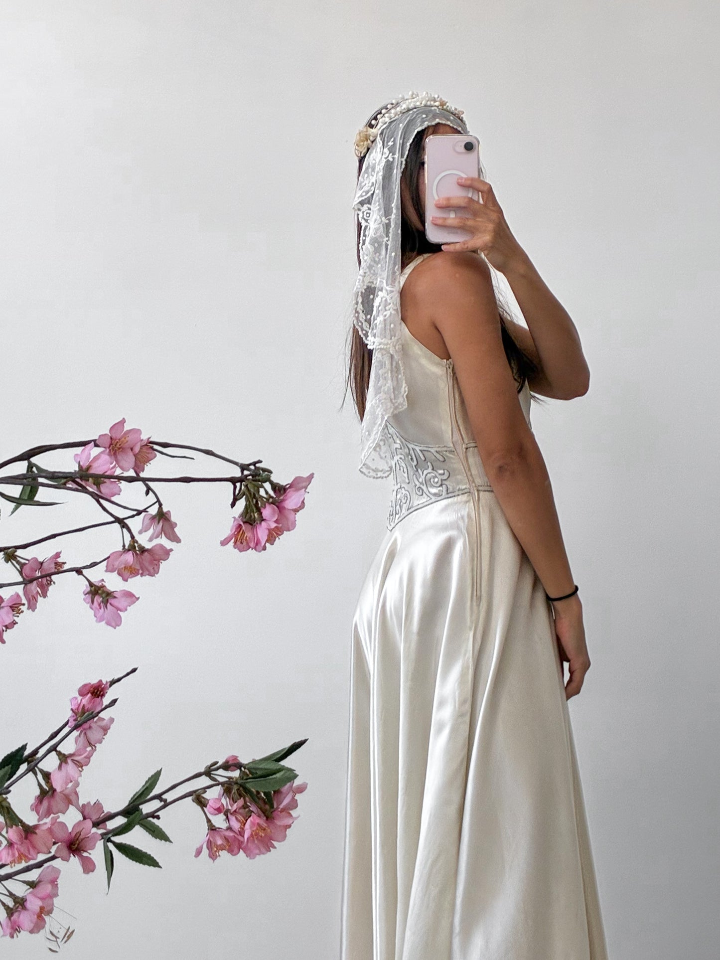 1920s Layered Floral Wax Headdress
